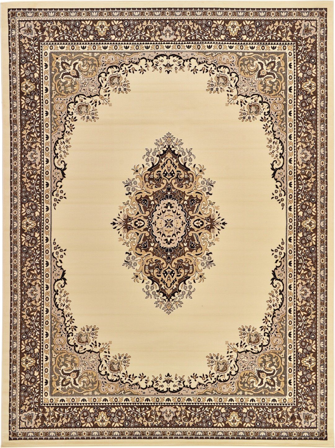 a2z rug traditional ivory 10 x 13 mashad collection area rug perfect for any