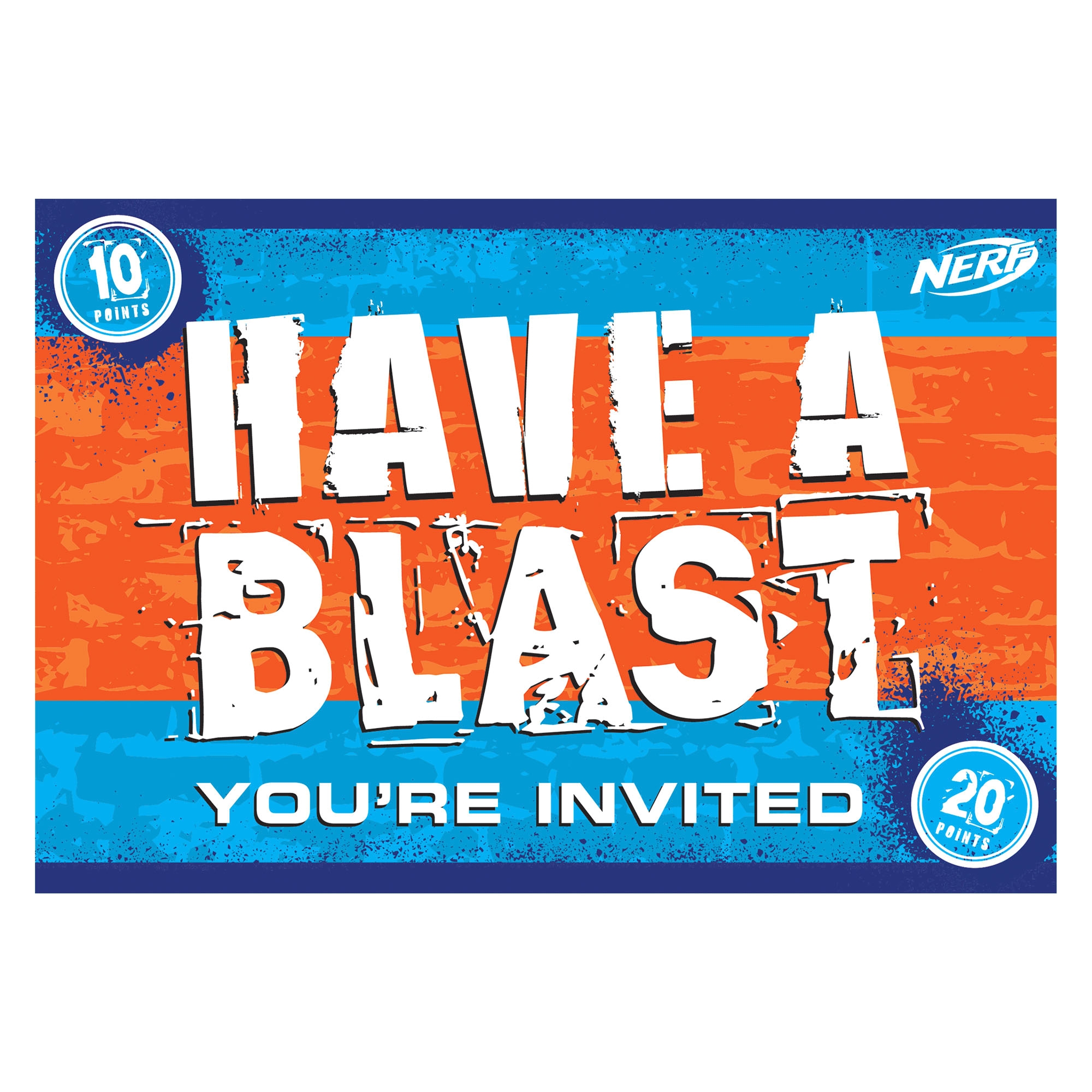 nerf invitations w envelopes 8 pk