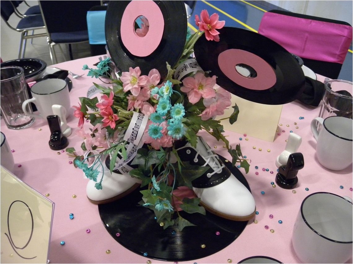 1950s Party Decorations Ideas 50s Centerpiece Ideas Loved the Centerpiece Saddle Shoes What