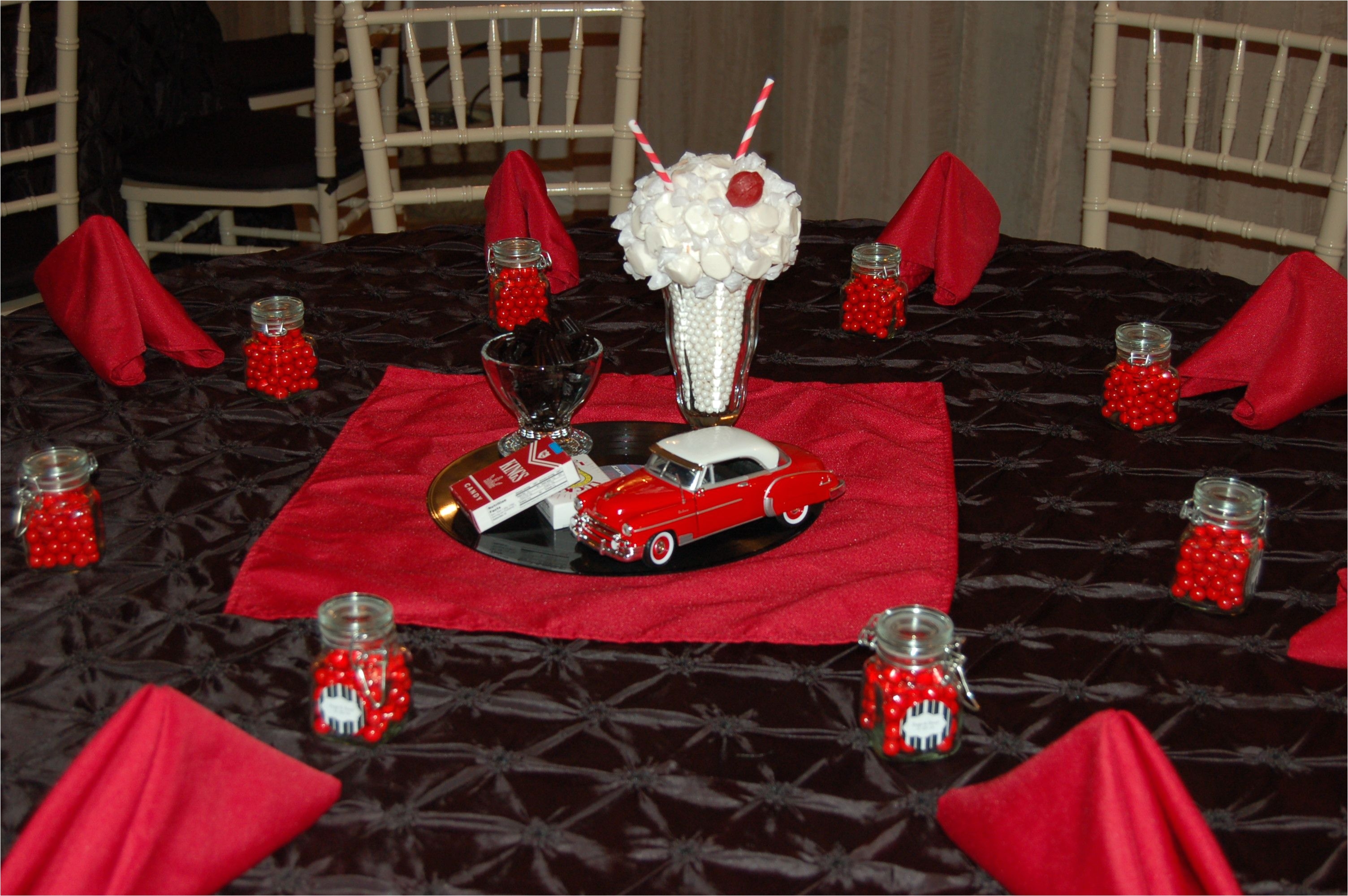 1950 s table decoration edible centerpiece diecast car 1950 s diner theme