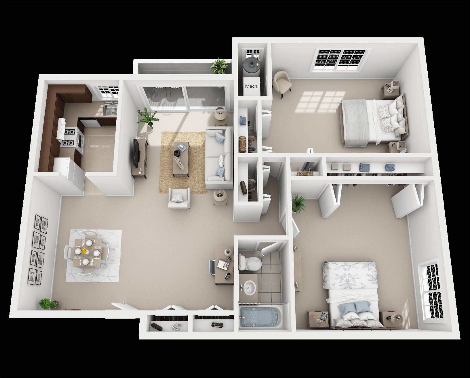 2 bedroom layout a