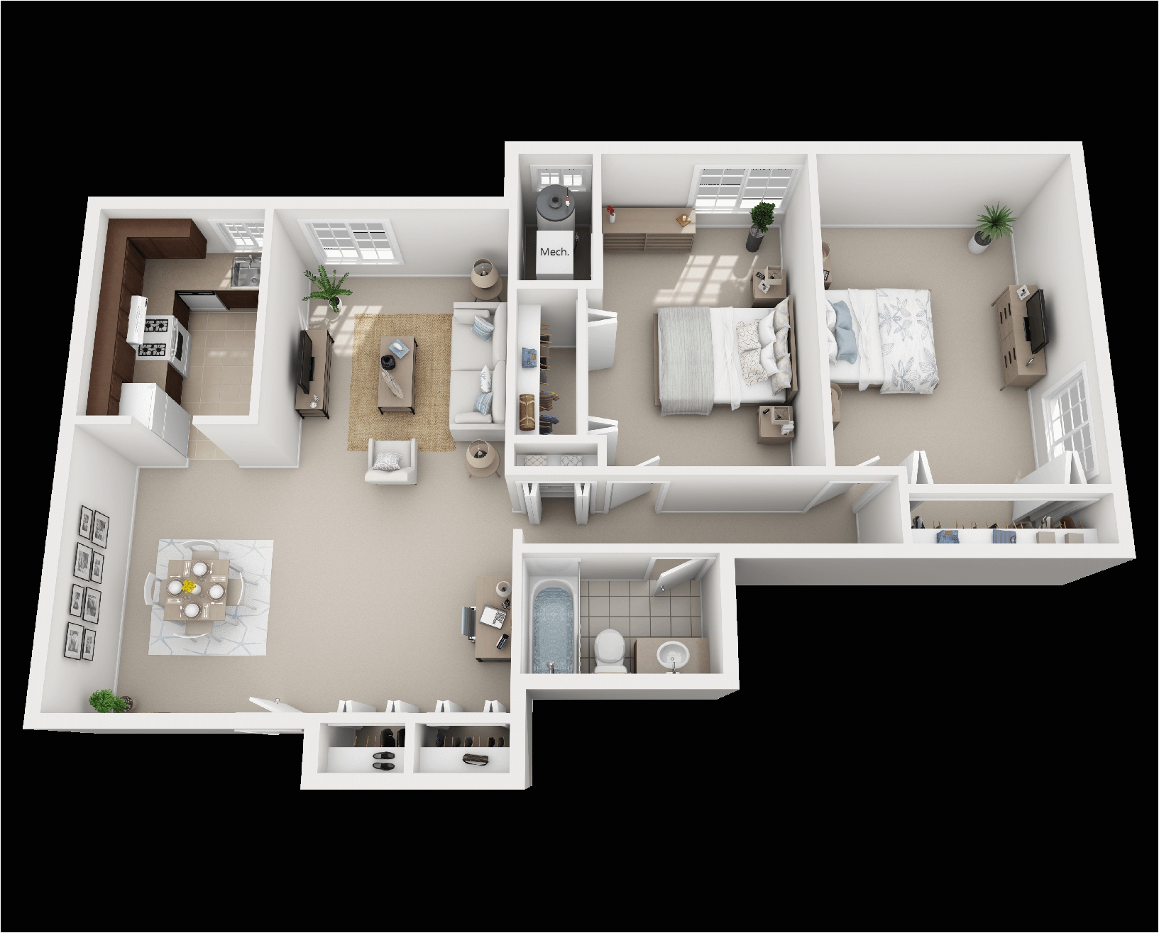 2 bedroom layout b