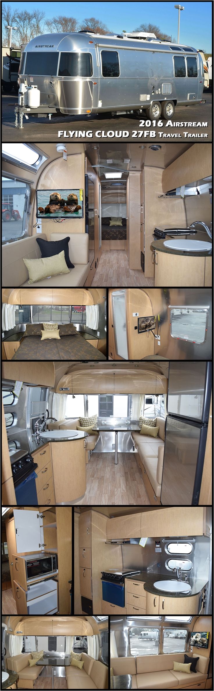this 2016 27fb flying cloud travel trailer by airstream has a front queen bedroom with a