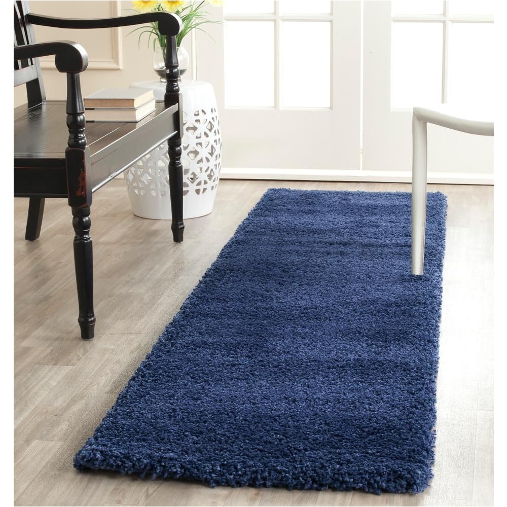 safavieh milan shag navy 2 ft x 12 ft runner sg180 7070 212 the home depot