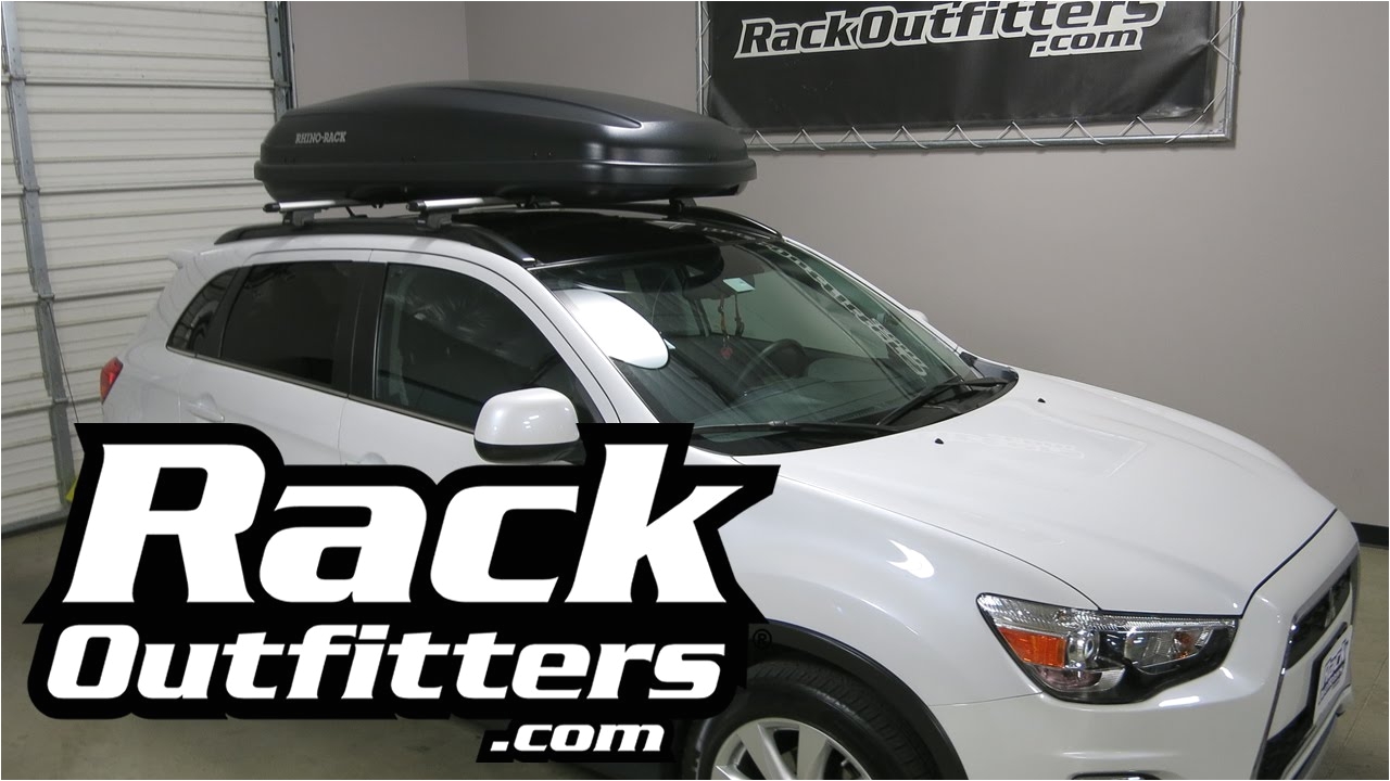 2014 2016 mitsubishi outlander sport with rhino rack masterfit 440 roof top cargo box