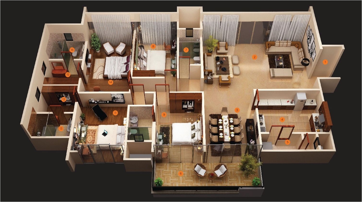 after having covered 50 floor plans each of studios 1 bedroom 2 bedroom and 3 bedroom apartments we move on to bigger options a four bedroom apartment