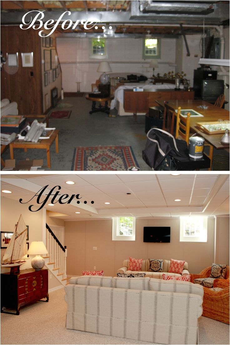 before and after of a luxury owens corning basement finishing system www 1800basement com