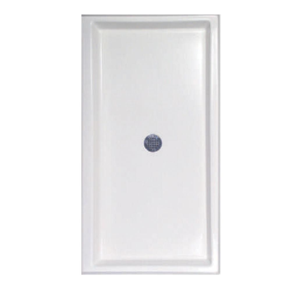 single threshold shower base in white hpg7236w the home depot