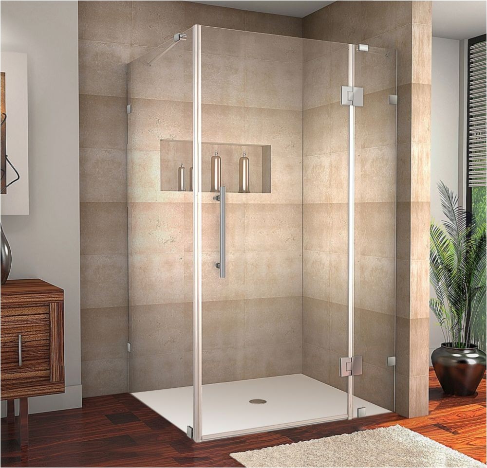 avalux 42 inch x 36 inch x 72 inch frameless shower stall in