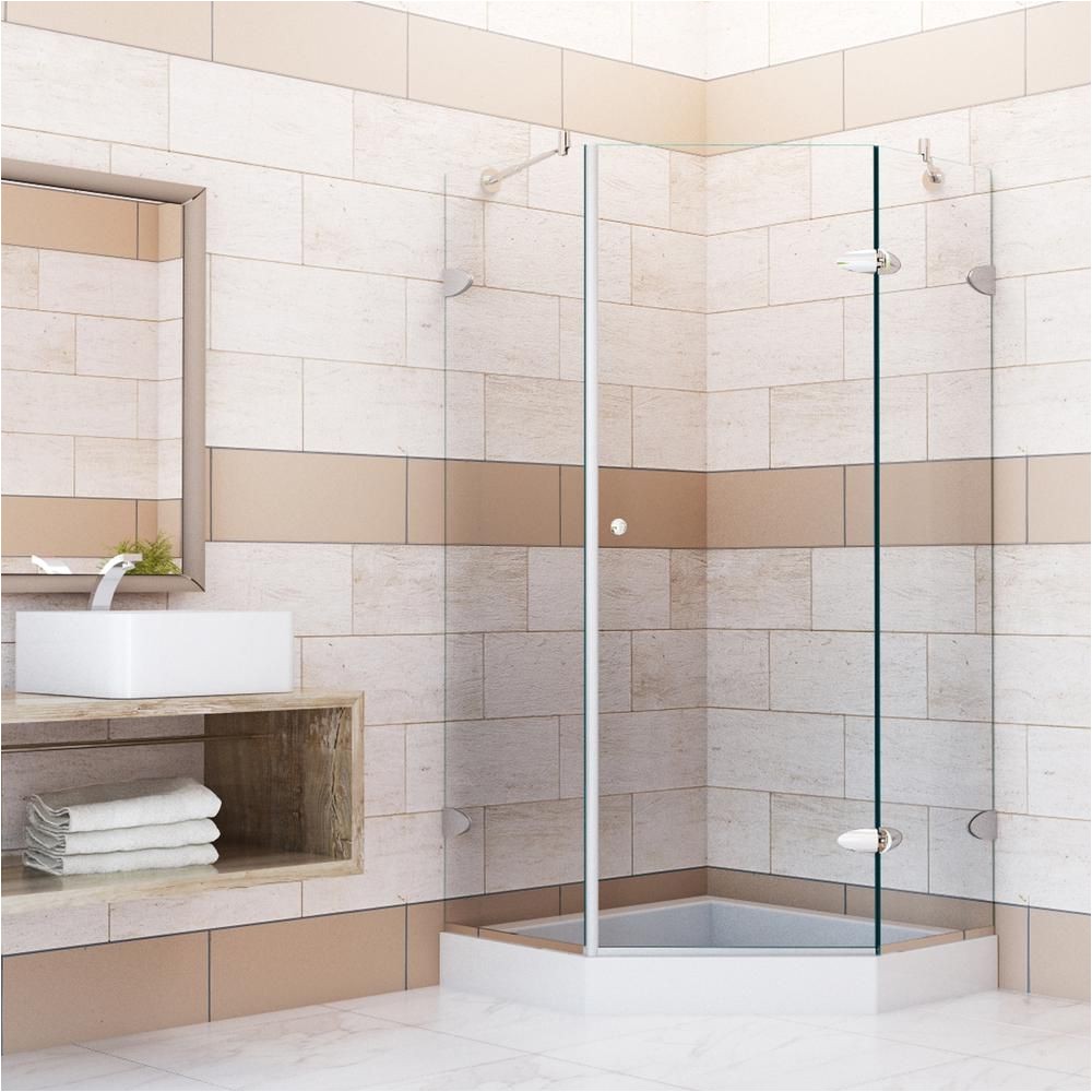 vigo 36 inch x 36 inch frameless shower stall in clear with brushed nickel