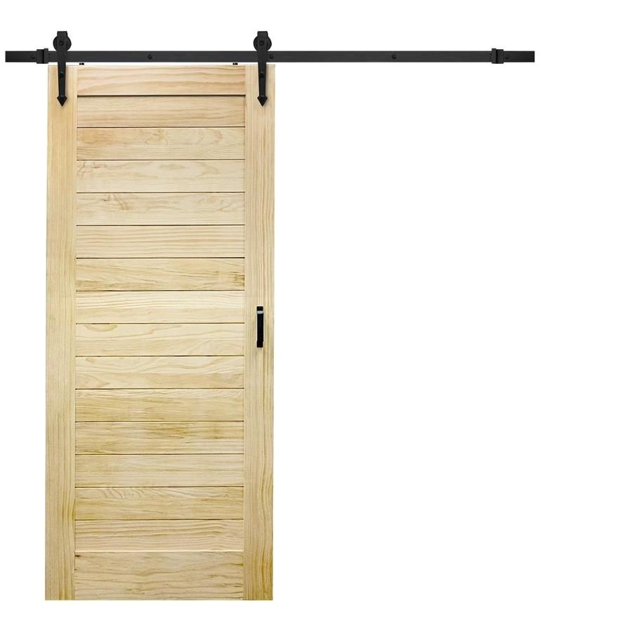 reliabilt solid core pine barn interior door with hardware common 36 in x