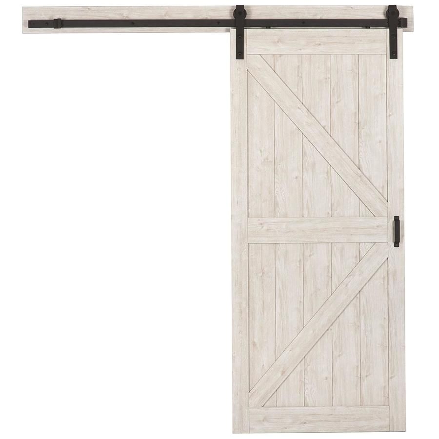 36 X 84 Interior Door with Glass Reliabilt Sandstone Gray solid Core Mdf Barn Interior Door with