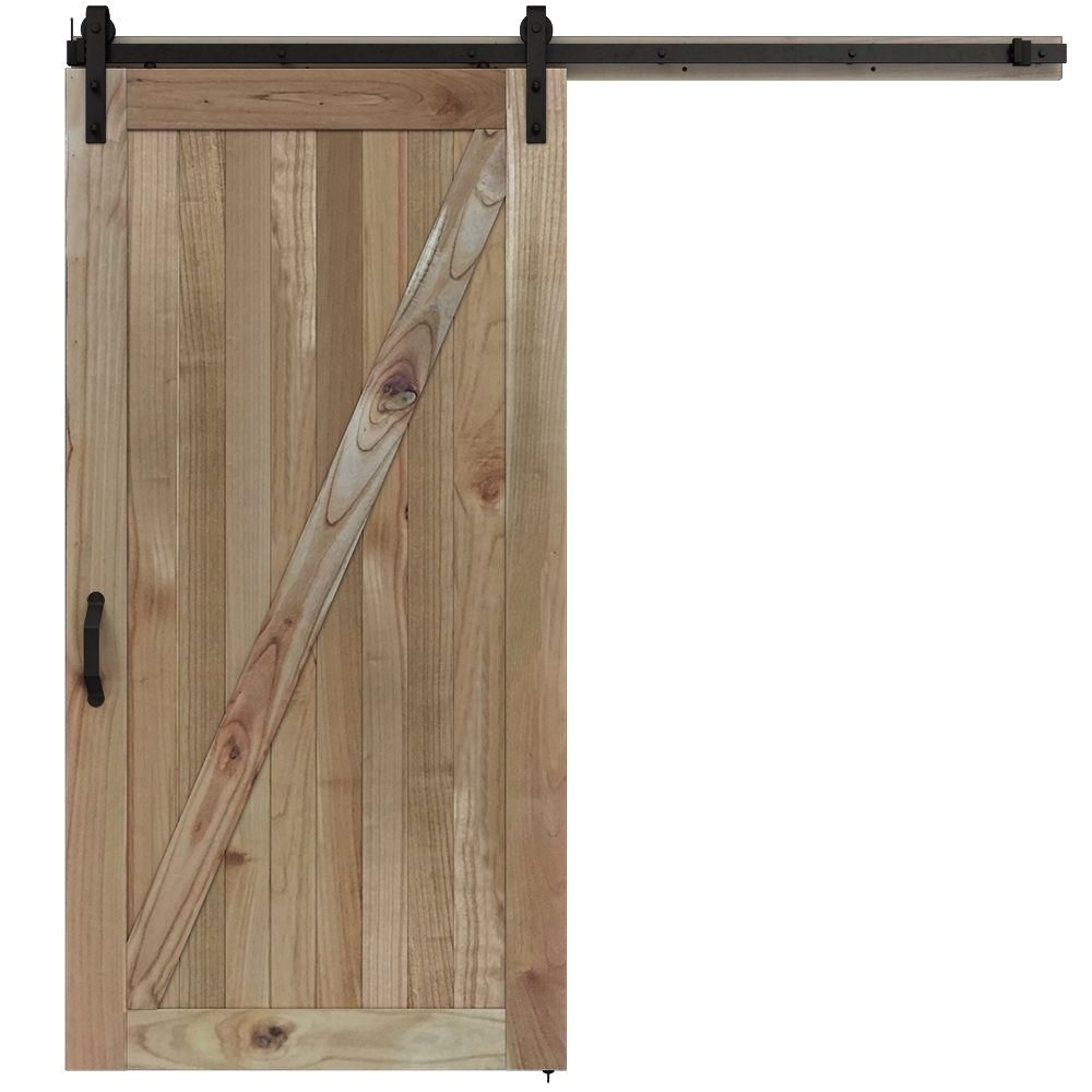 jeld wen 36 in x 84 in rustic unfinished wood barn door with sliding door hardware kit jw2212 00003 the home depot