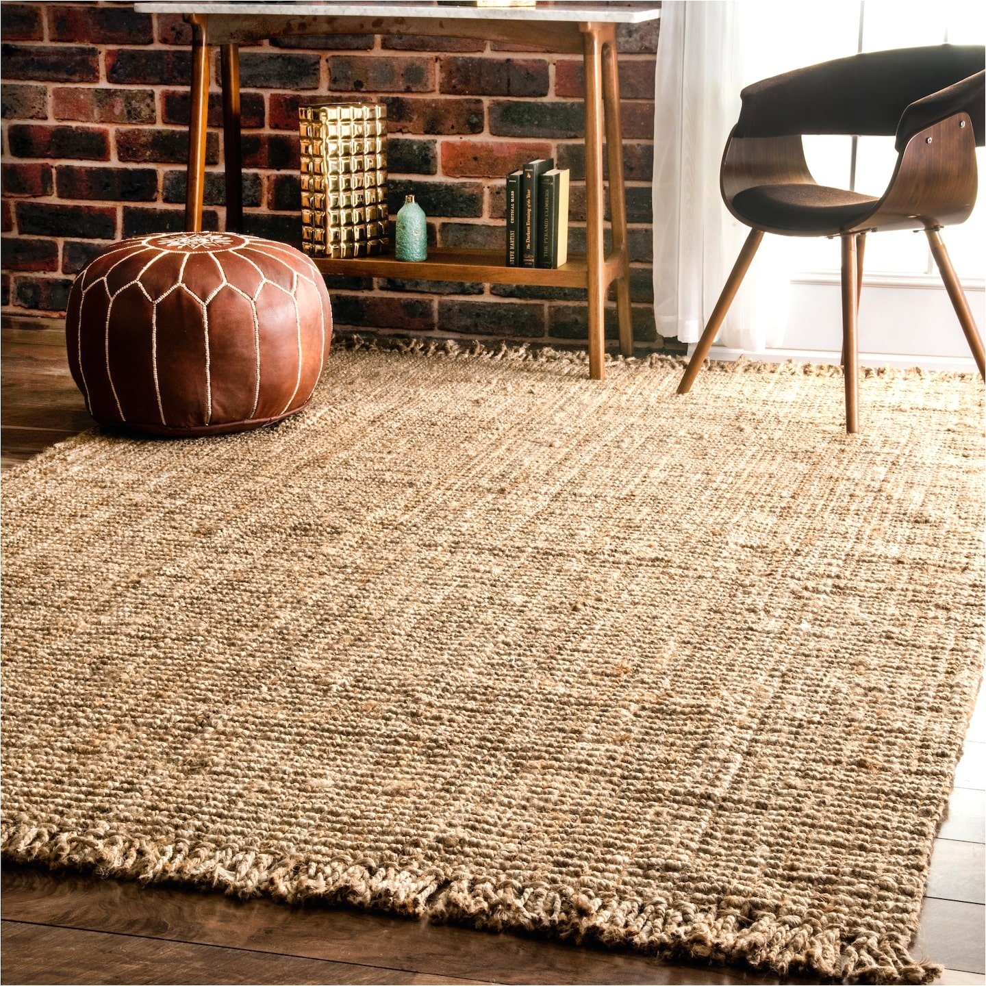 amazon com nuloom nccl01 natura collection chunky loop jute casuals natural fibers hand woven area rug 7 6 x 9 6 beige kitchen dining