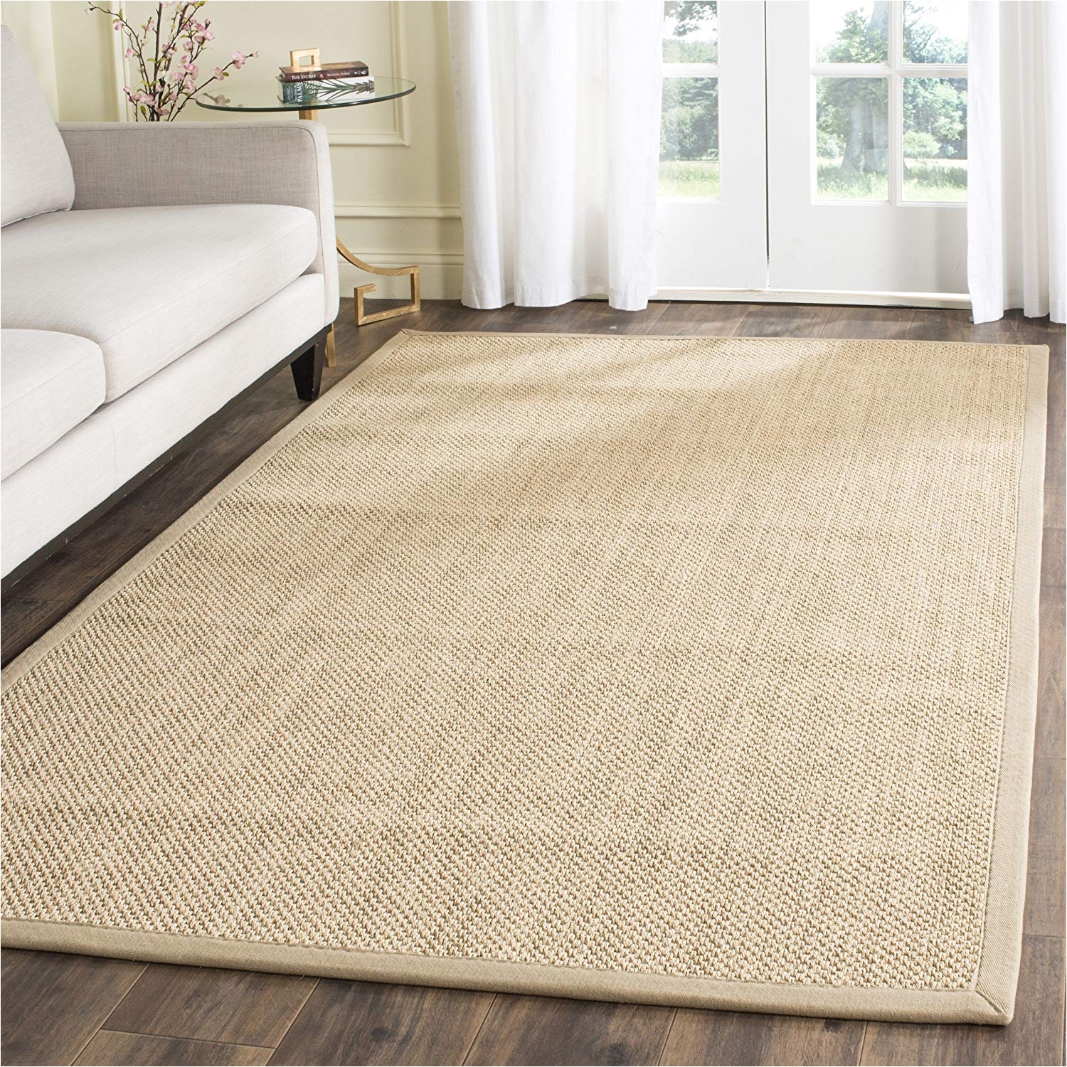 amazon com safavieh natural fiber collection nf141b tiger paw weave maize and linen sisal area rug 2 x 3 kitchen dining
