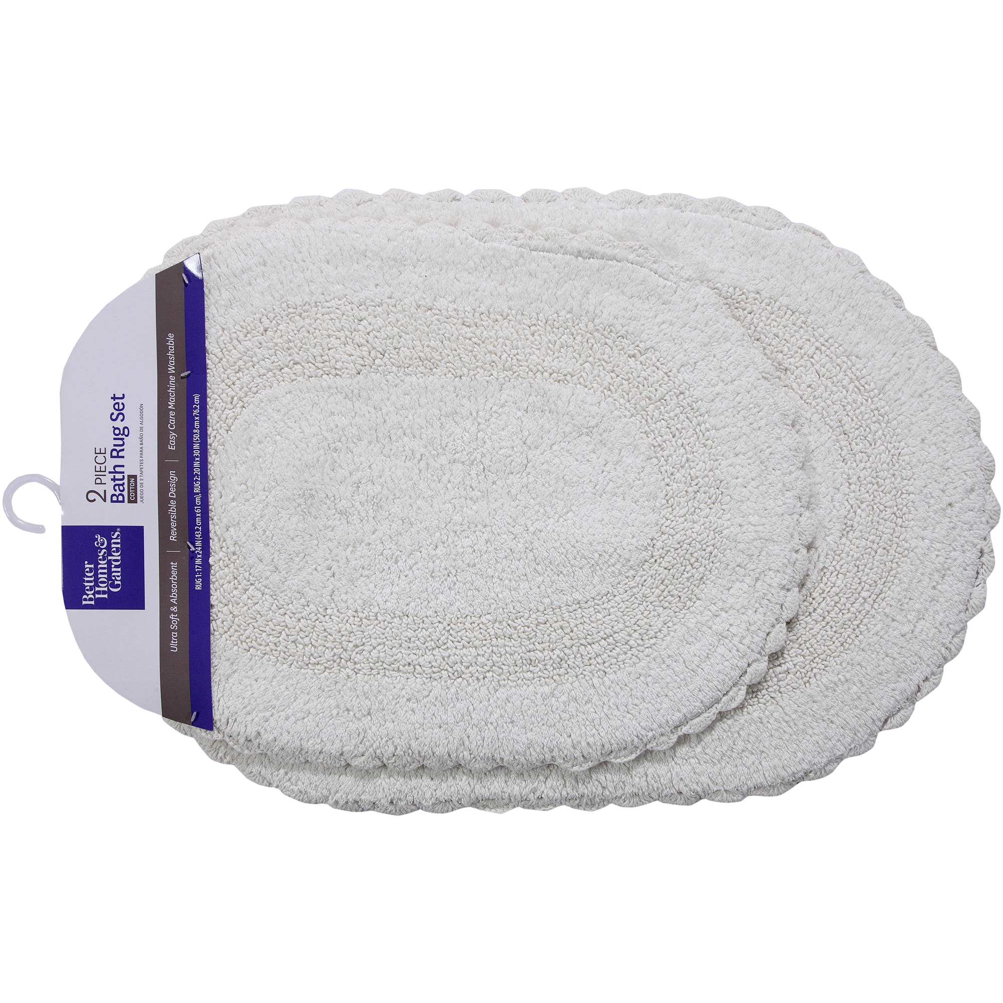 better homes and gardens 2 piece crochet edge cotton bath rug set walmart com