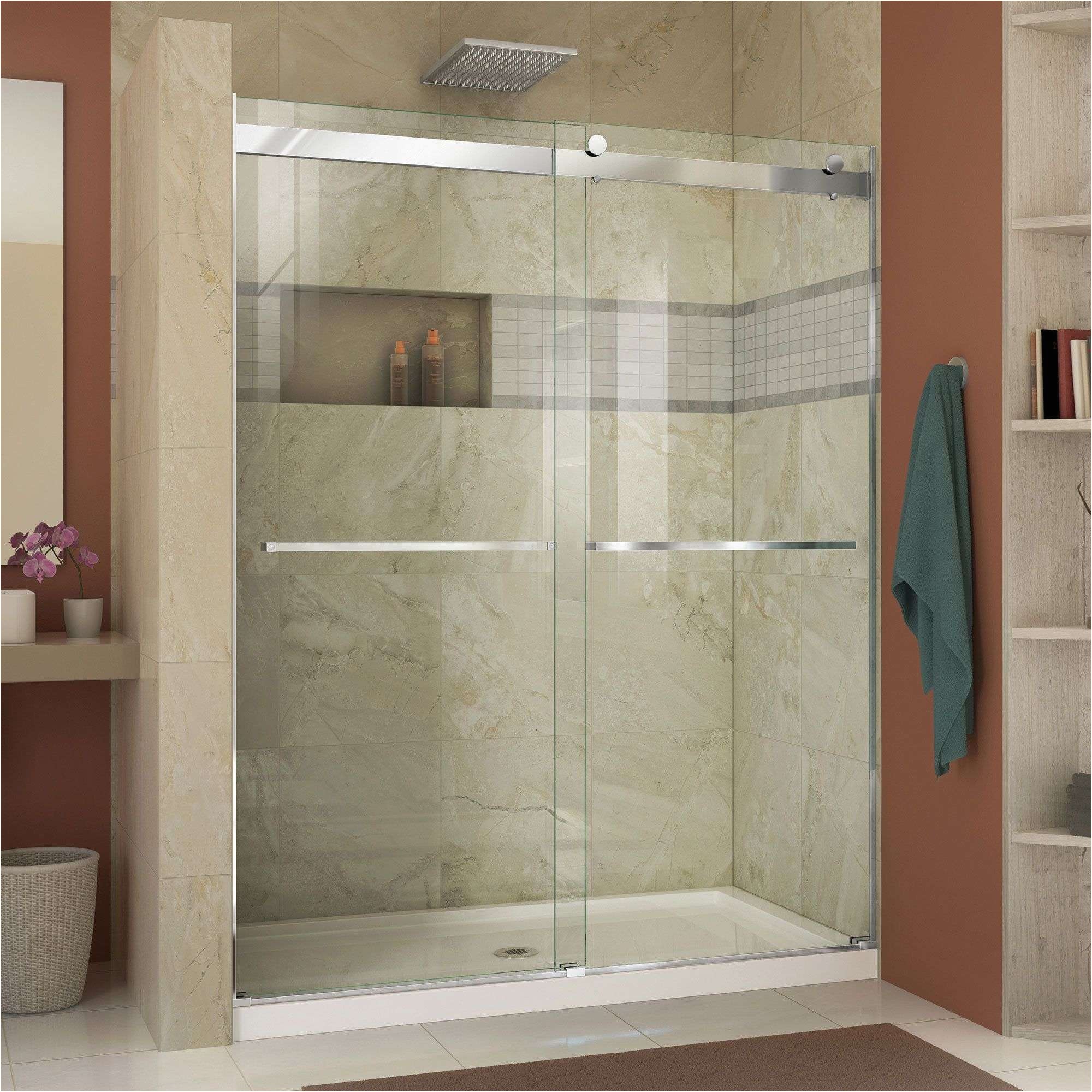 basco shower doors inspirational dreamline enigma x 56 to 60 inches fully frameless sliding shower
