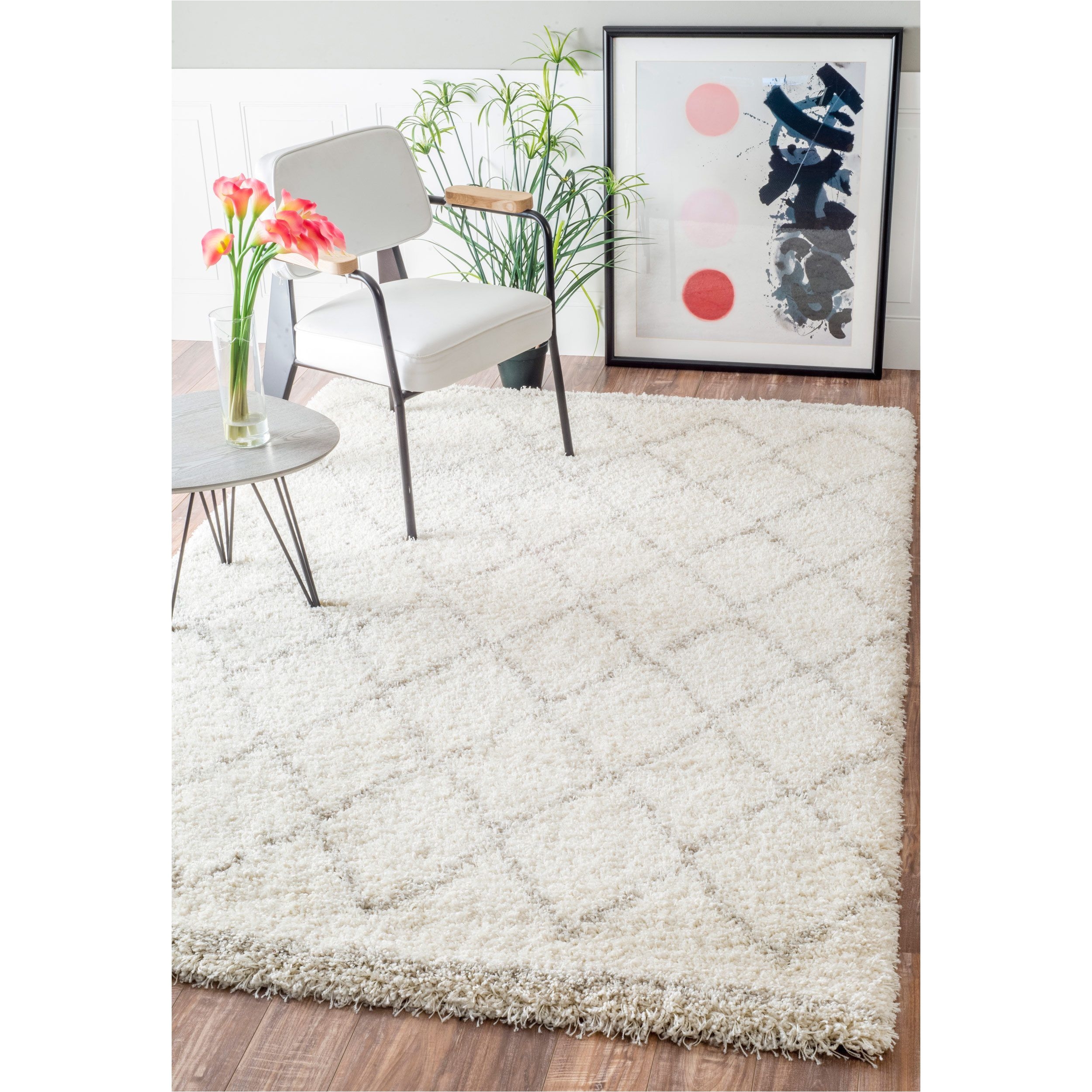 inspired by moroccan berber carpets this trellis shag rug adds depth to your decor made of polypropylene this soft and plush shag rug feels great under