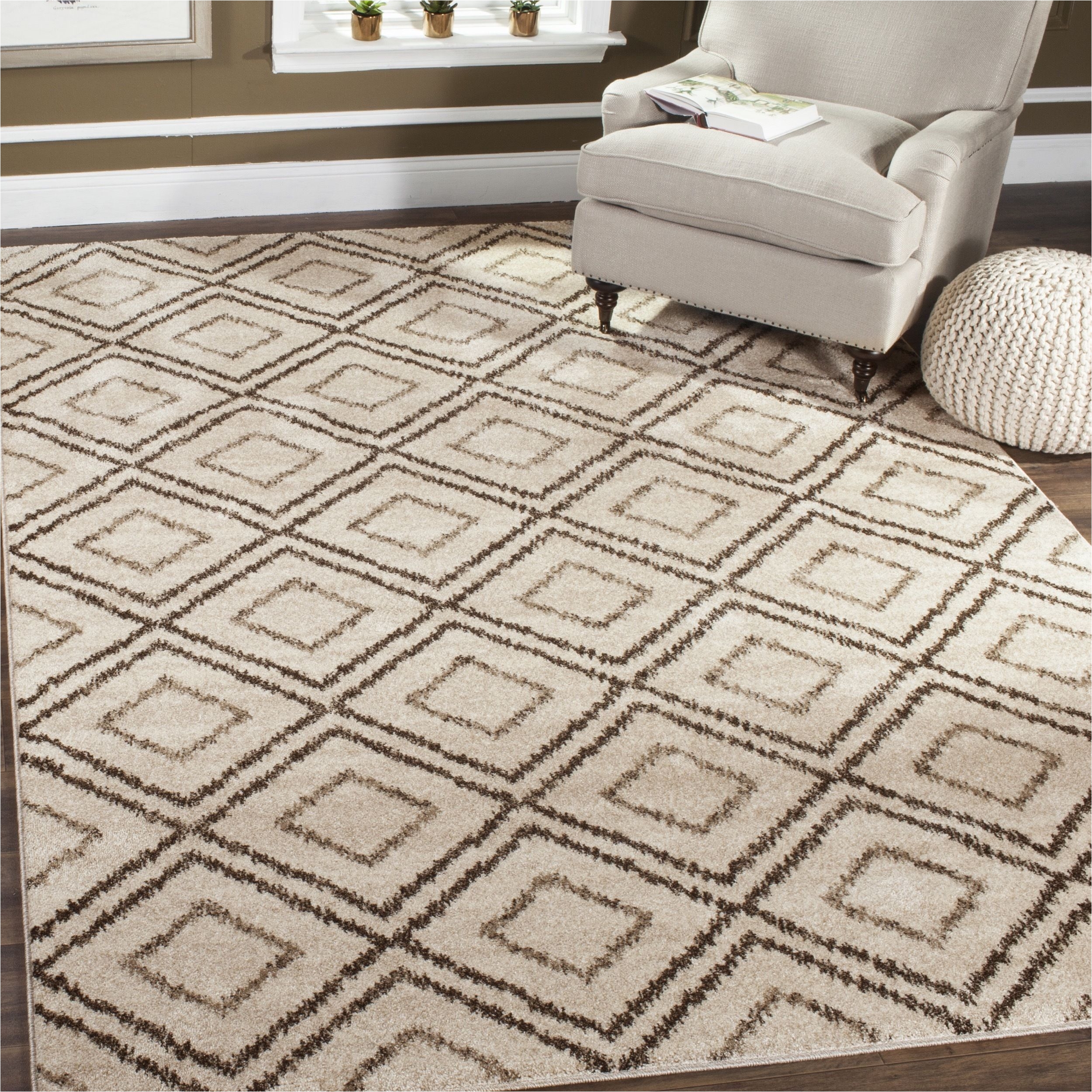 safavieh tunisia cream brown rug 6 7 x 9 2 tun293d 6 ivory size 6 x 9 polypropylene geometric