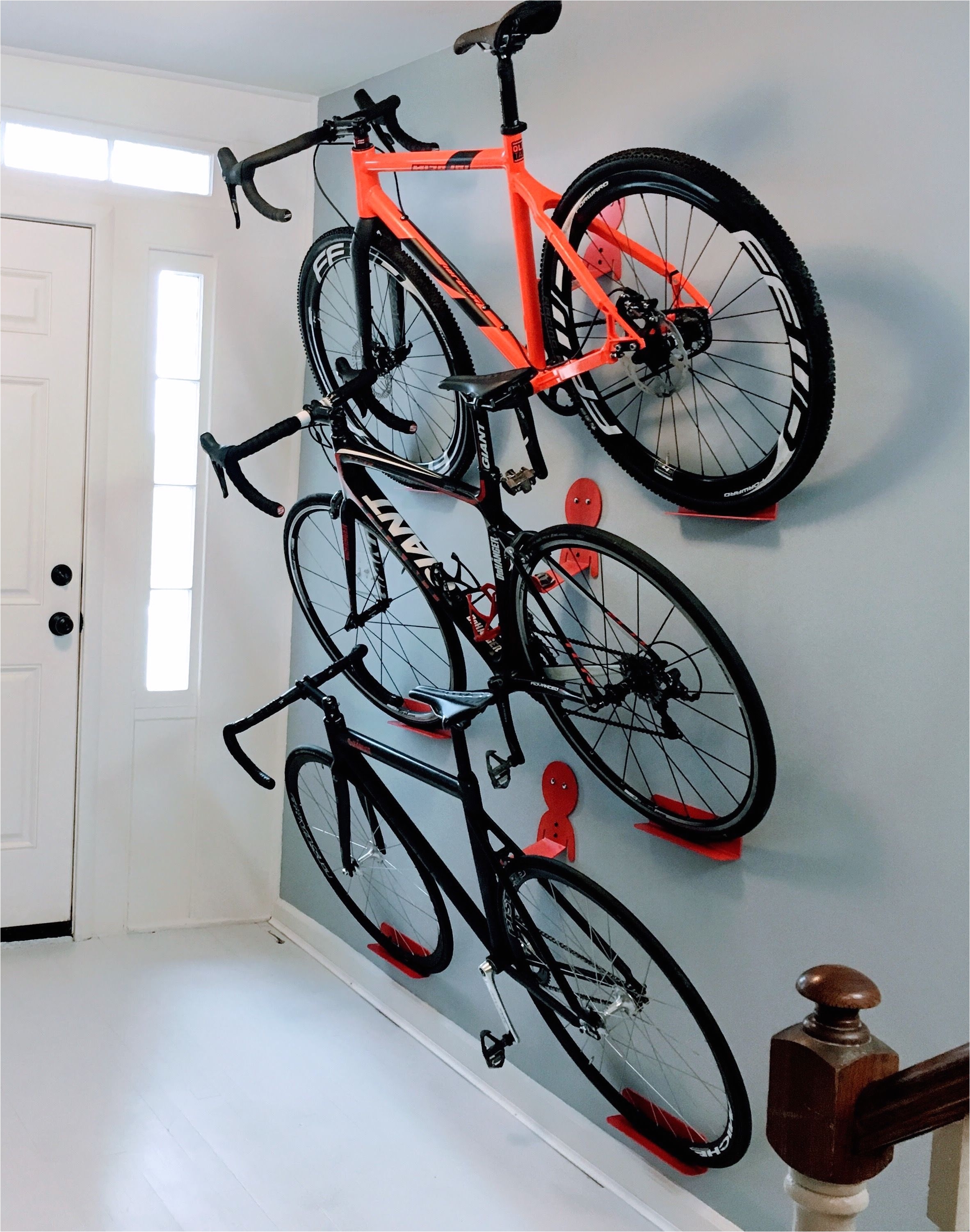 multiple bikes hanging rack system dahanger dan pedal hook