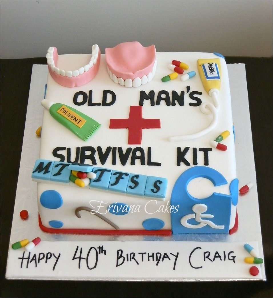 old age survival kit cake