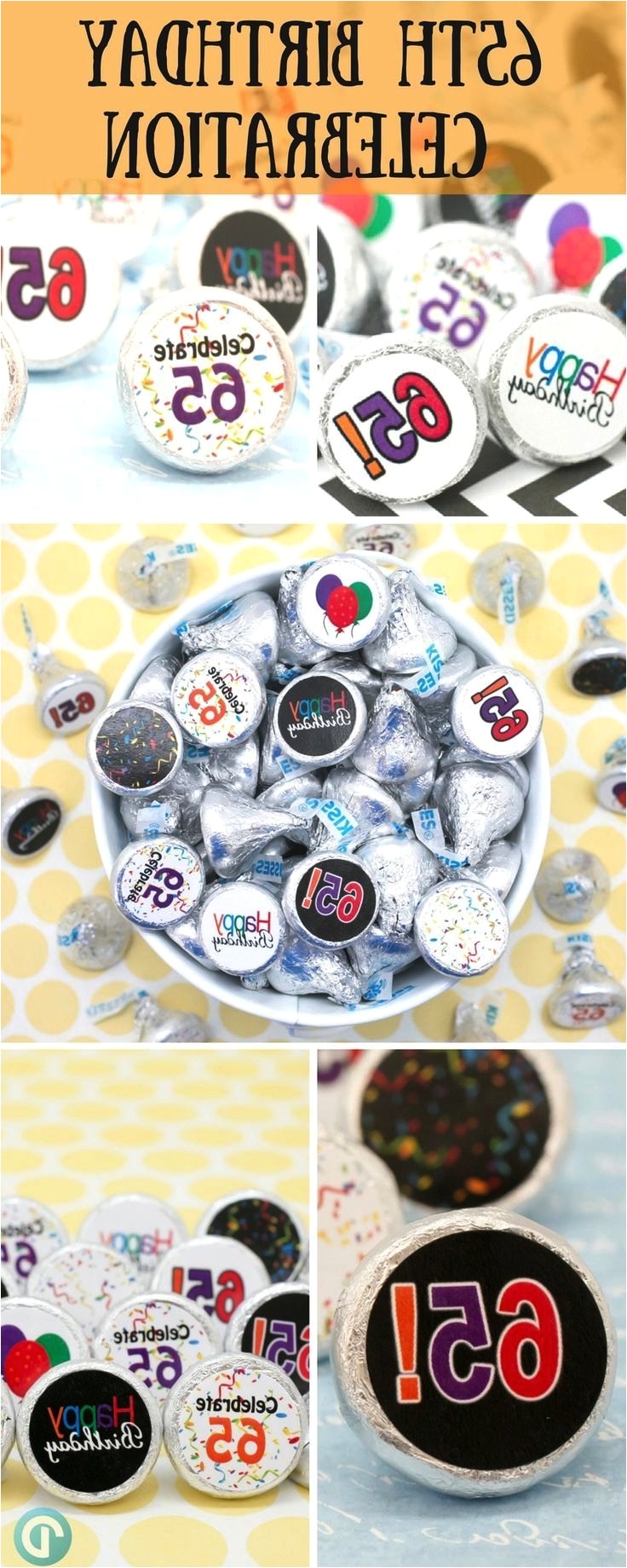 photo 1 of 6 multi colored 65th birthday party favor stickers set of 324 attractive 65