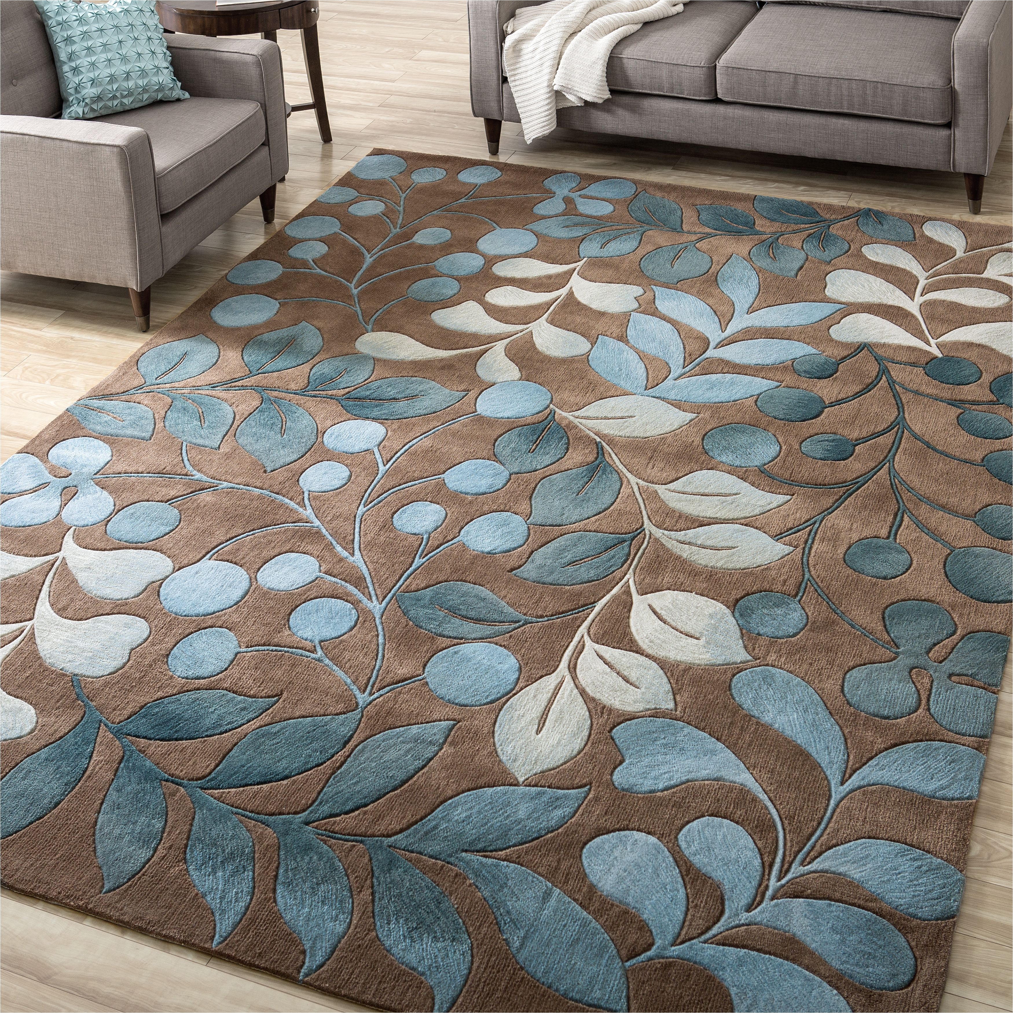 nourison hand tufted contours botanical mocha rug 8 x 10 6 overstock shopping great deals on nourison 7x9 10x14 rugs