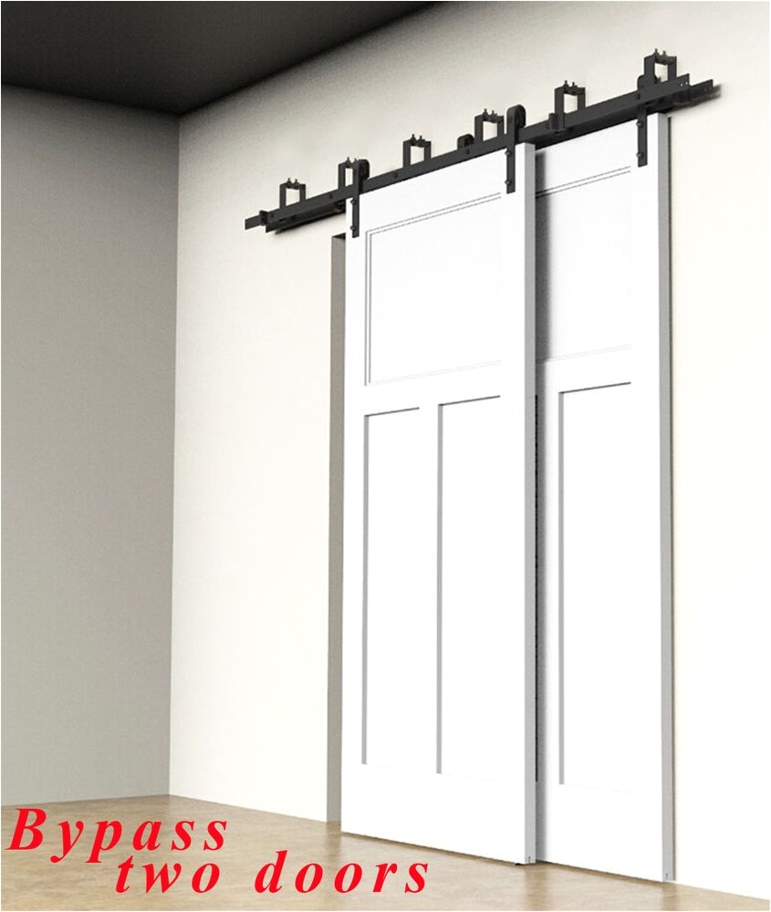 bypass 4ft 20ft country sliding barn double wood door hardware closet kit rustic home garden home improvement building hardware ebay