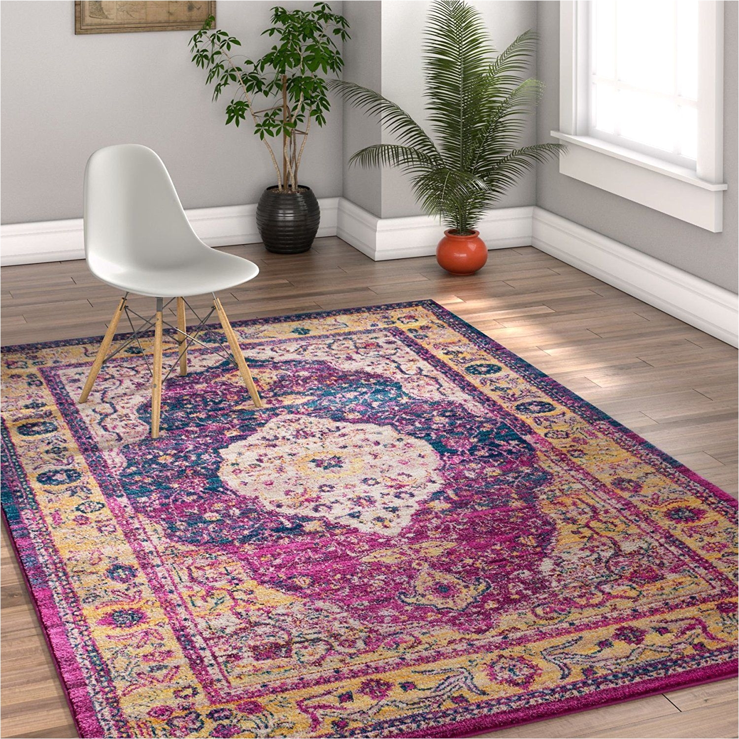 evoke vintage medallion bright multi color purple fuschia yellow gold 8x10 7 10 x 9 10 area rug new and awesome product awaits you