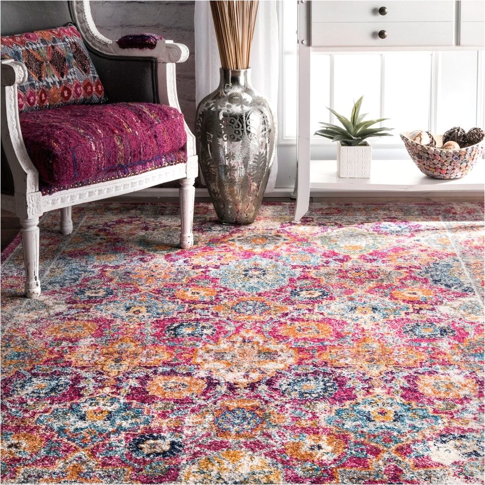 nuloom persian floral pink rug 5 x
