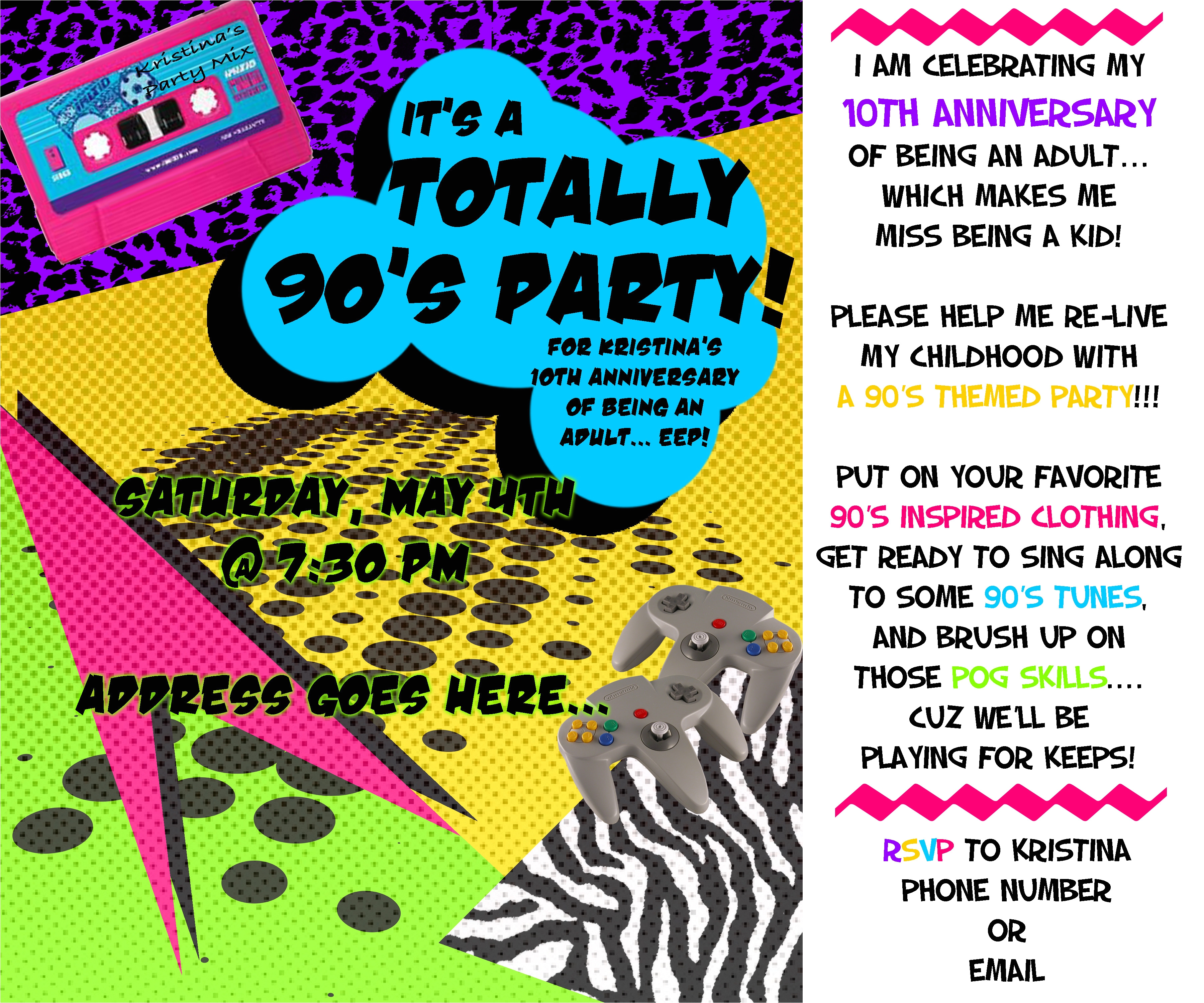 90s Party Decorations Ideas 90s theme Party Decorations Beautiful 90s Party Invitation Wording