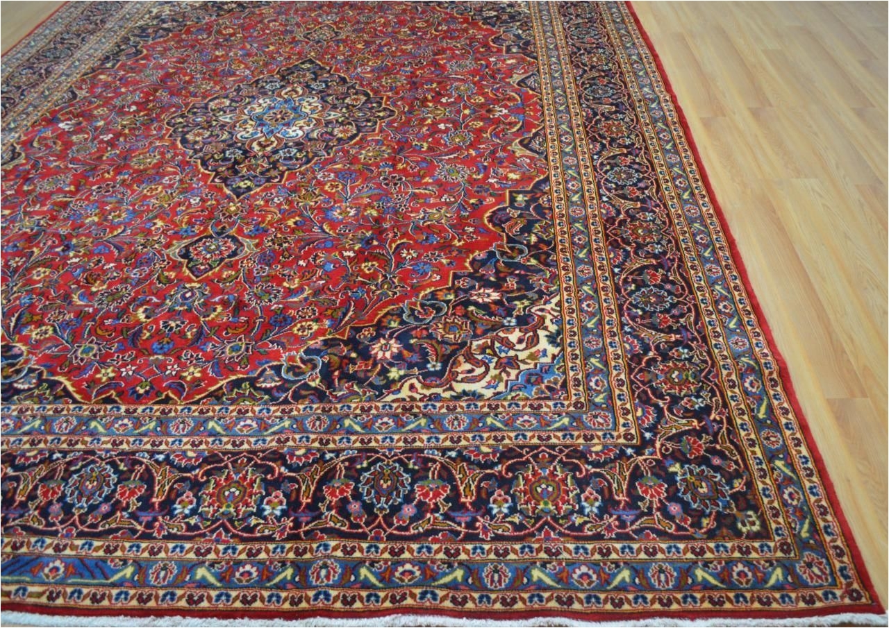 9 9x12 10 kpsi 140 authentic semi antique persian kashan handmade wool area rug