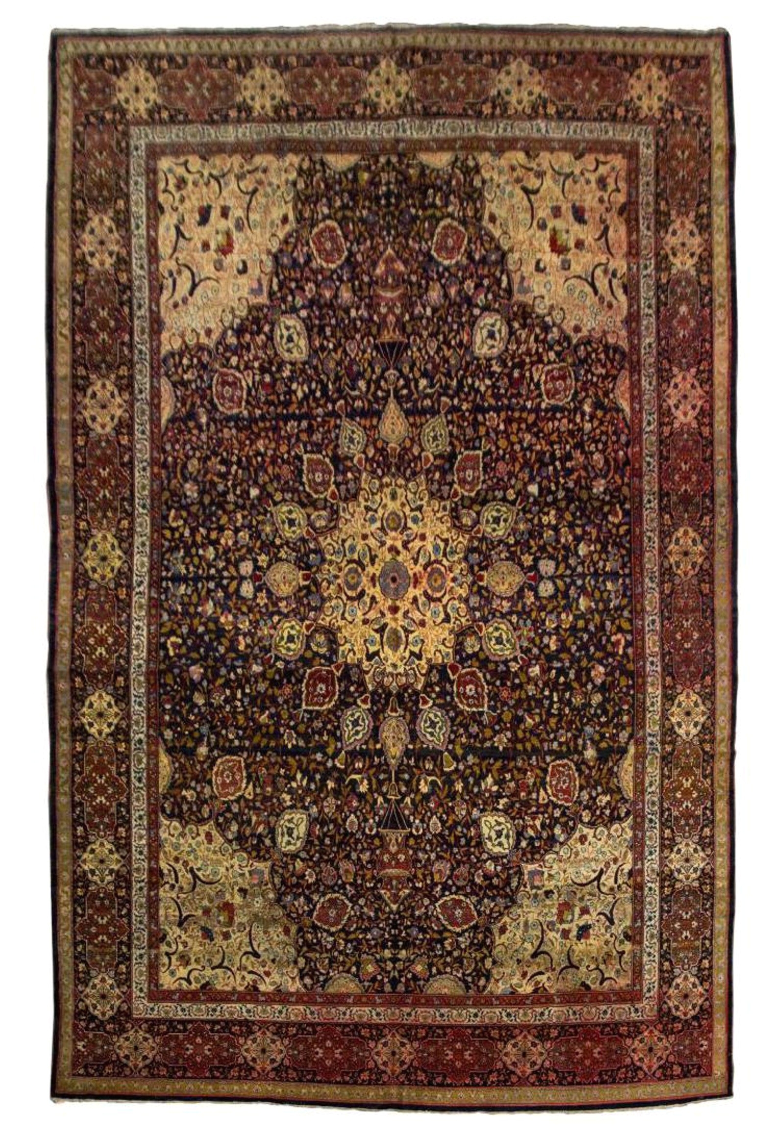 hand tied persian tabirz wool rug 17 9 x 12