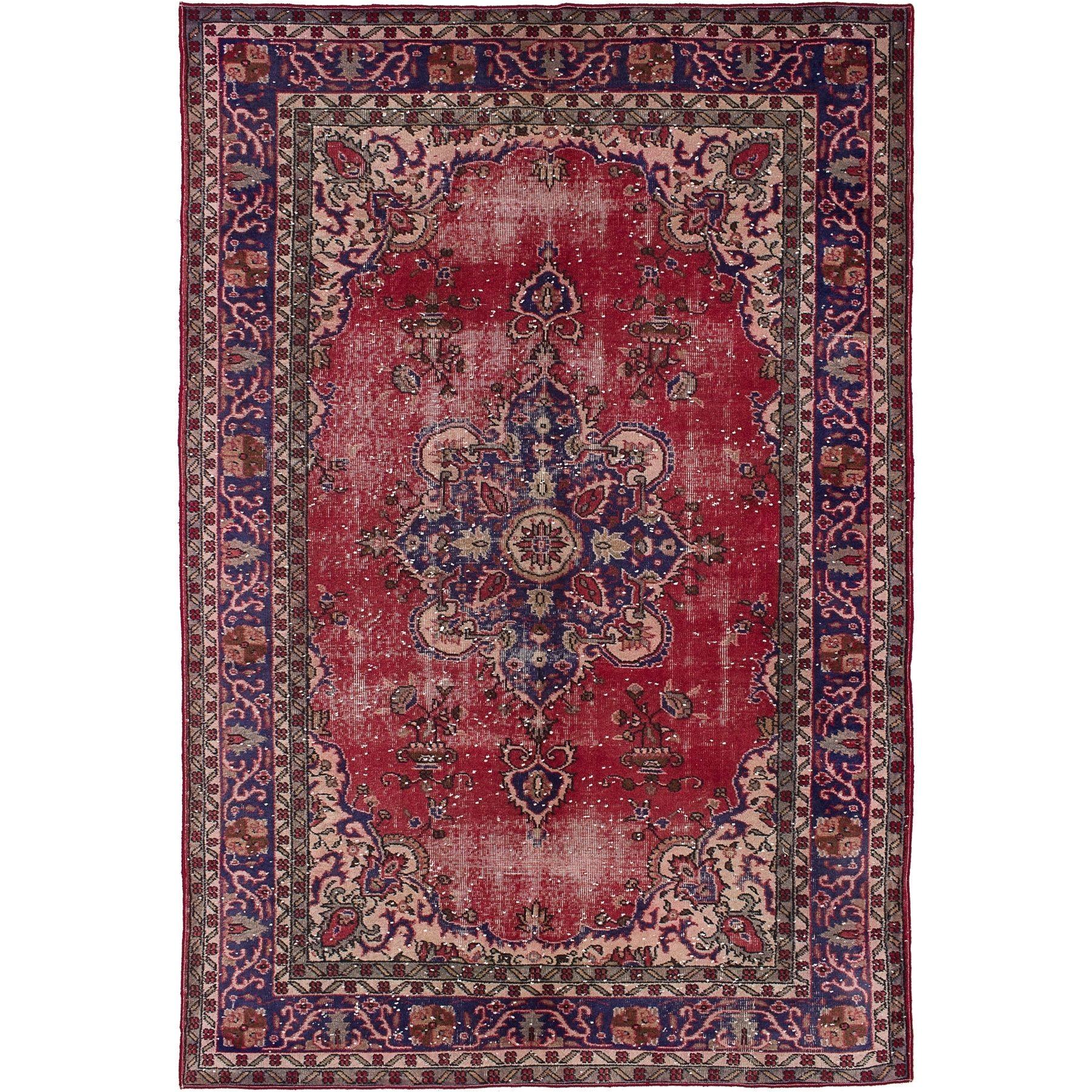 ecarpetgallery hand knotted melis vintage red wool rug 6 3 x 9 5 red rug 6 x 9 size 6 x 9 cotton oriental