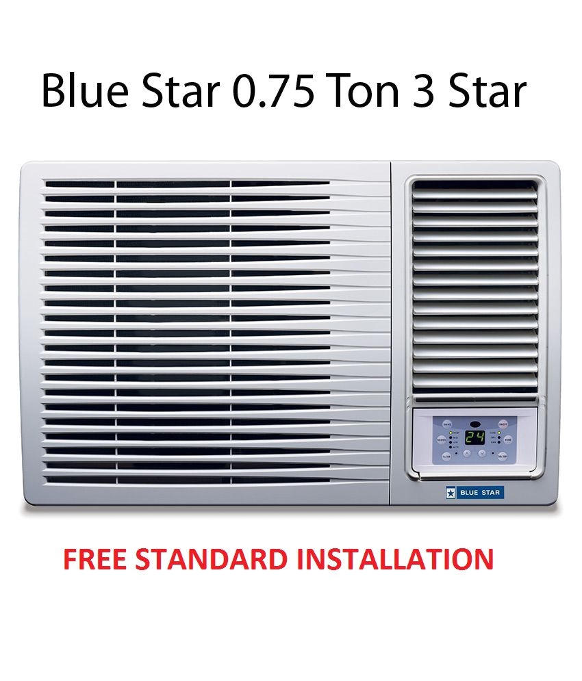 blue star 0 75 ton 3 star 3wae081ydf window air conditioner white 2018 bee rating
