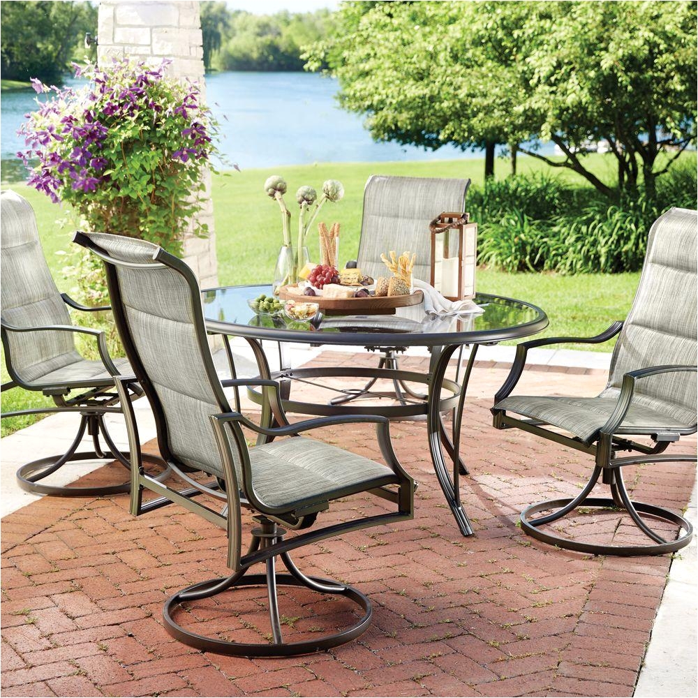 Academy Sports Patio Chairs Hampton Bay Statesville 5 Piece Padded Sling Patio Dining Set with