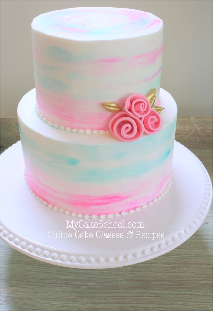 watercolor buttercream a cake decorating video my cake school