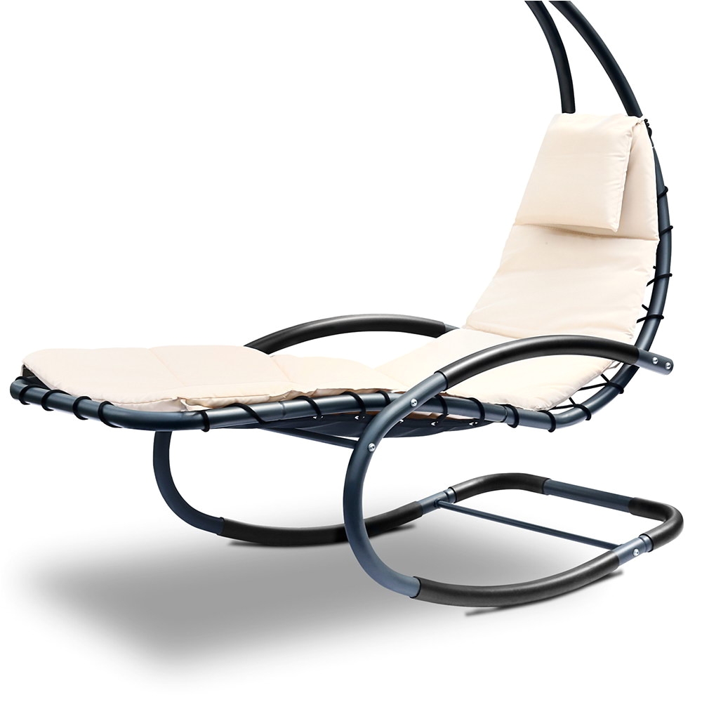 gardeon outdoor rocking lounge arm chair canopy garden hanging chaise bed steel buy now