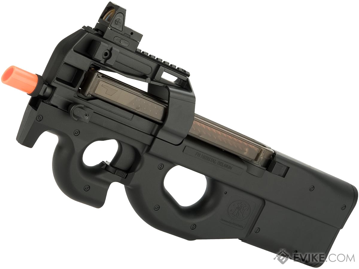fn herstal licensed p90 full size metal gearbox airsoft aeg color black gun