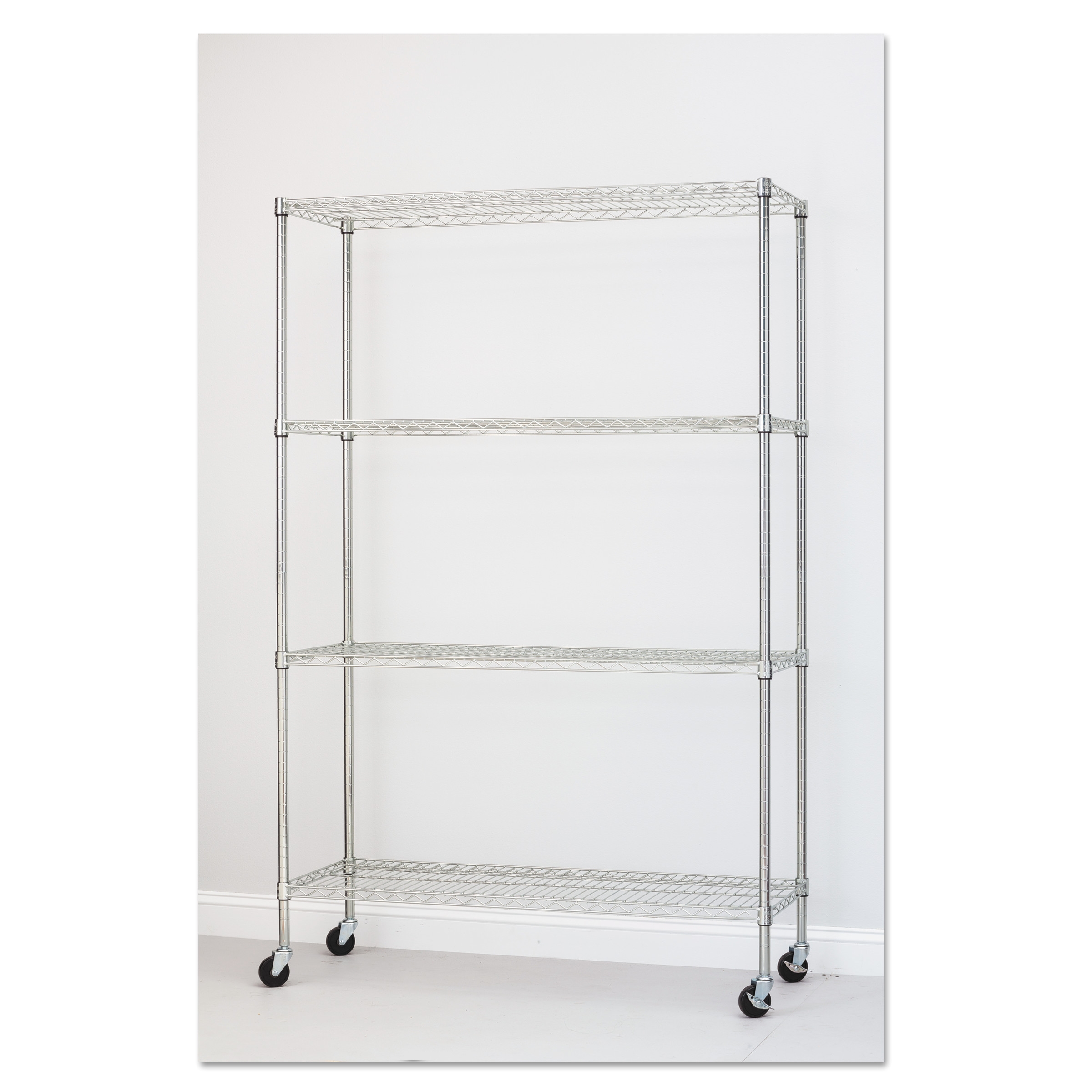 alera complete wire shelving unit with casters four shelf 48 x 18 x 72 black anthracite walmart com