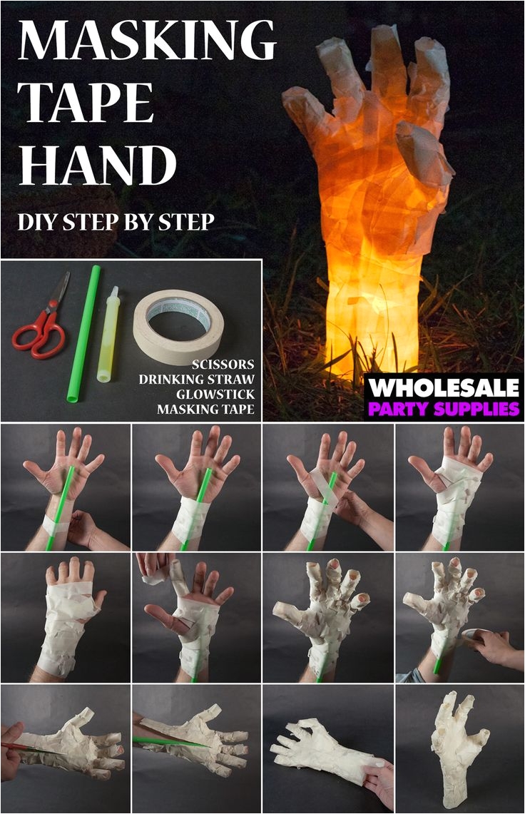 create a spooky hand decoration or luminaries for halloween with our step by step