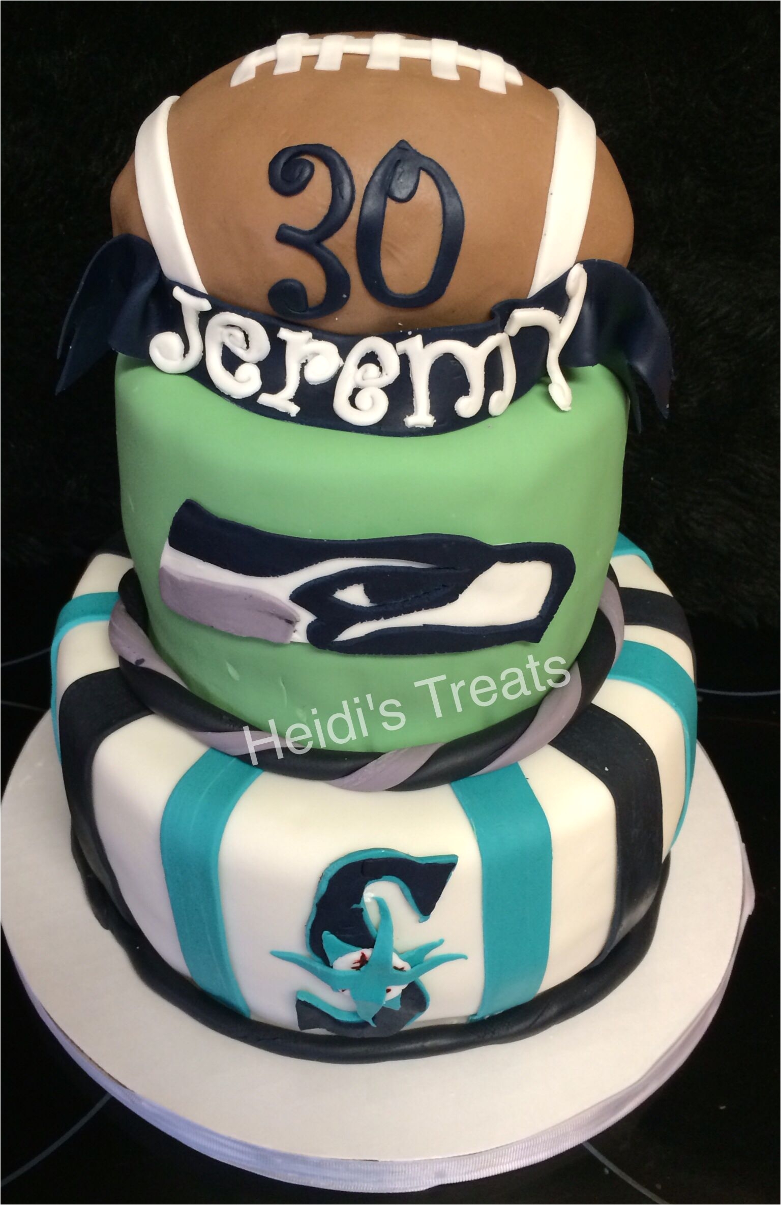 seahawks mariners sports football and baseball cake