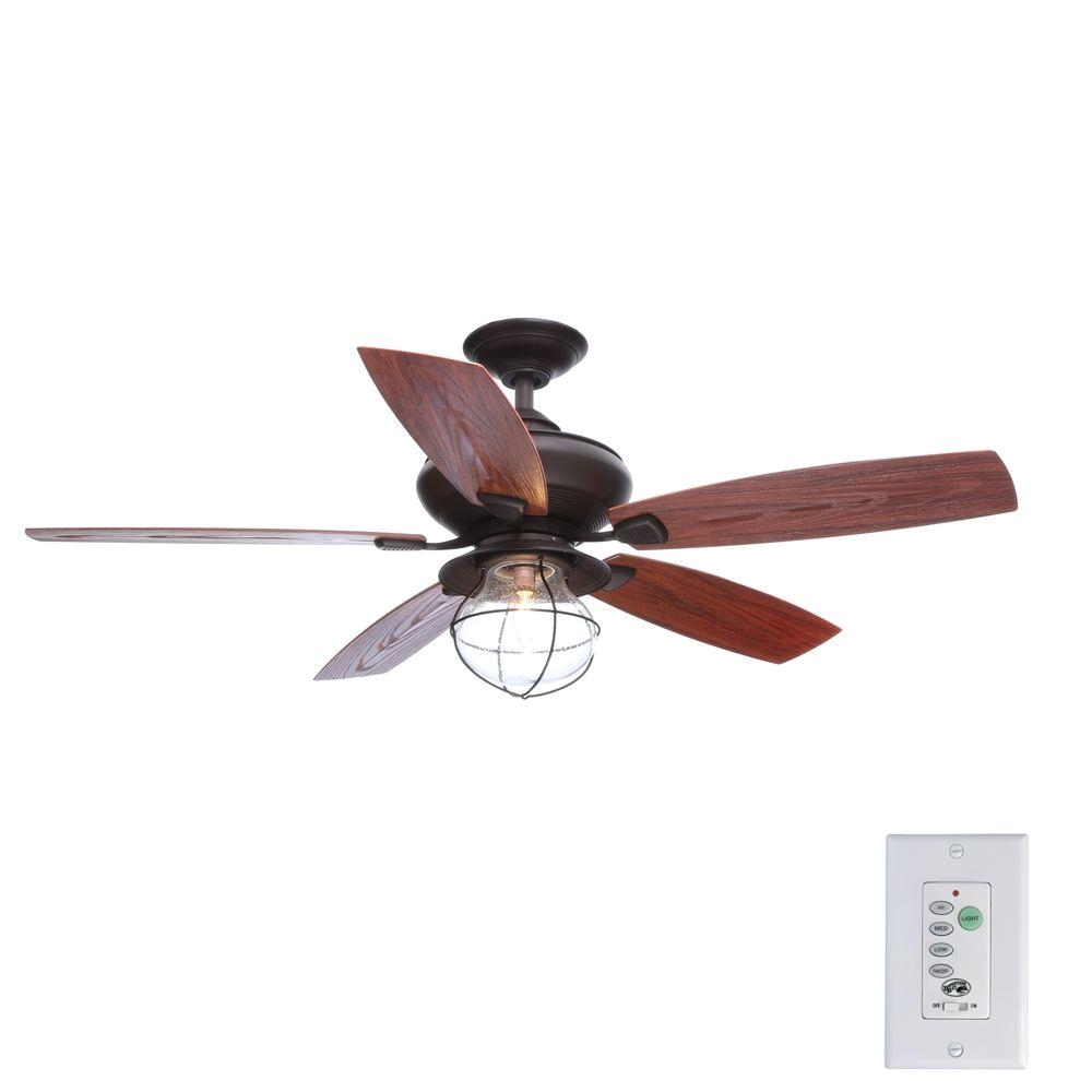 Antique Bronze Floor Fan Home Decorators Collection Pembroke 52 In Led Indoor Outdoor Oil