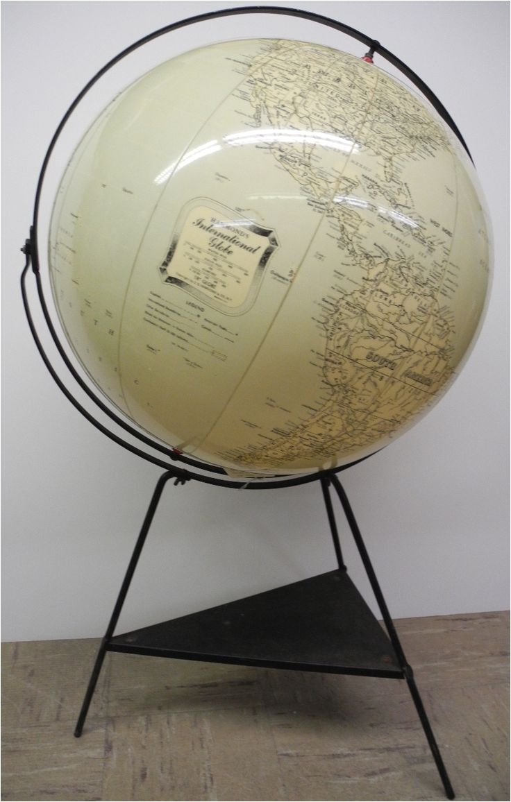 hammond s international globe globe large inflatable globe on black metal floor stand globe maker c hammond co published c hammond co