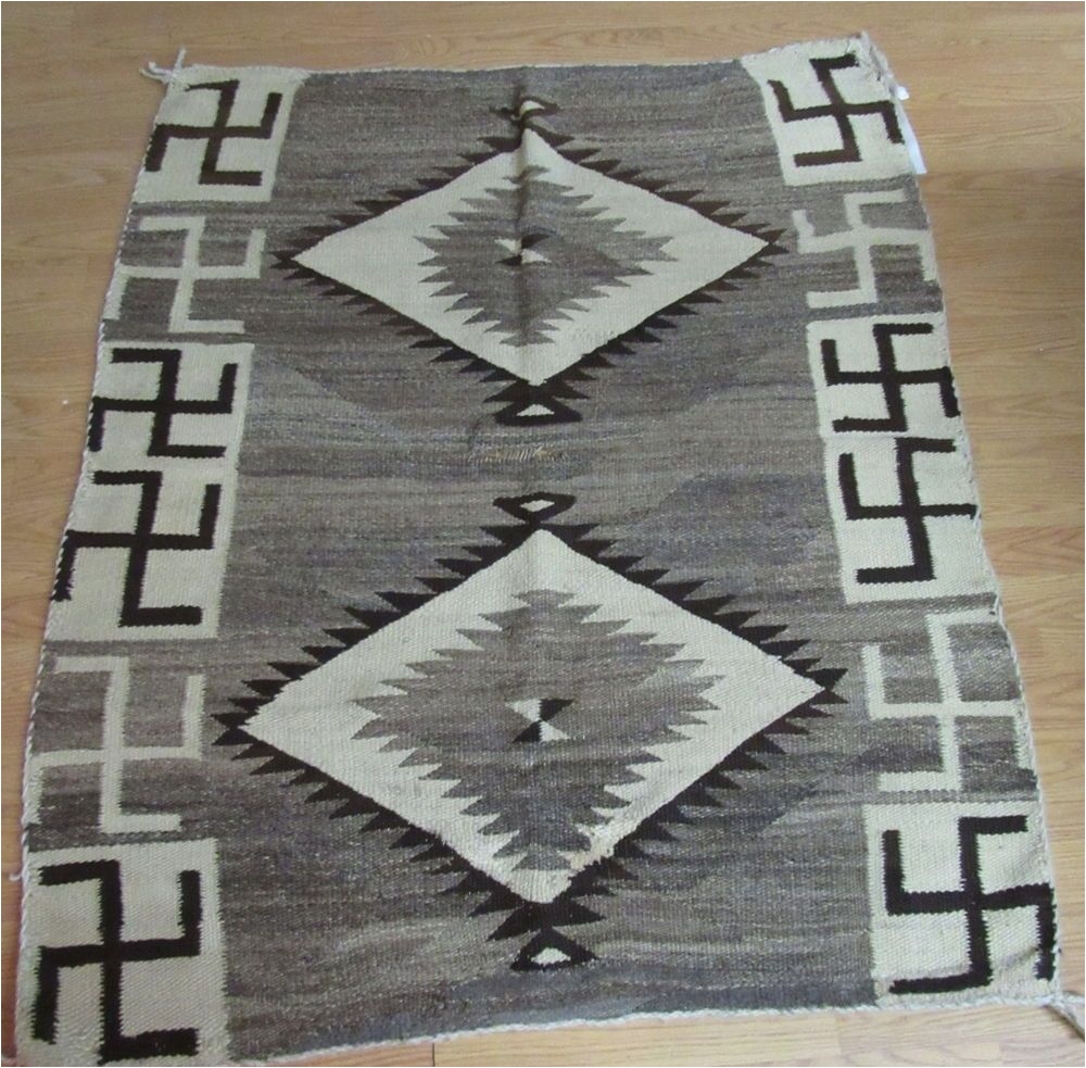 antique native american navajo navaho rug w whirling logs 53 x 44 rare