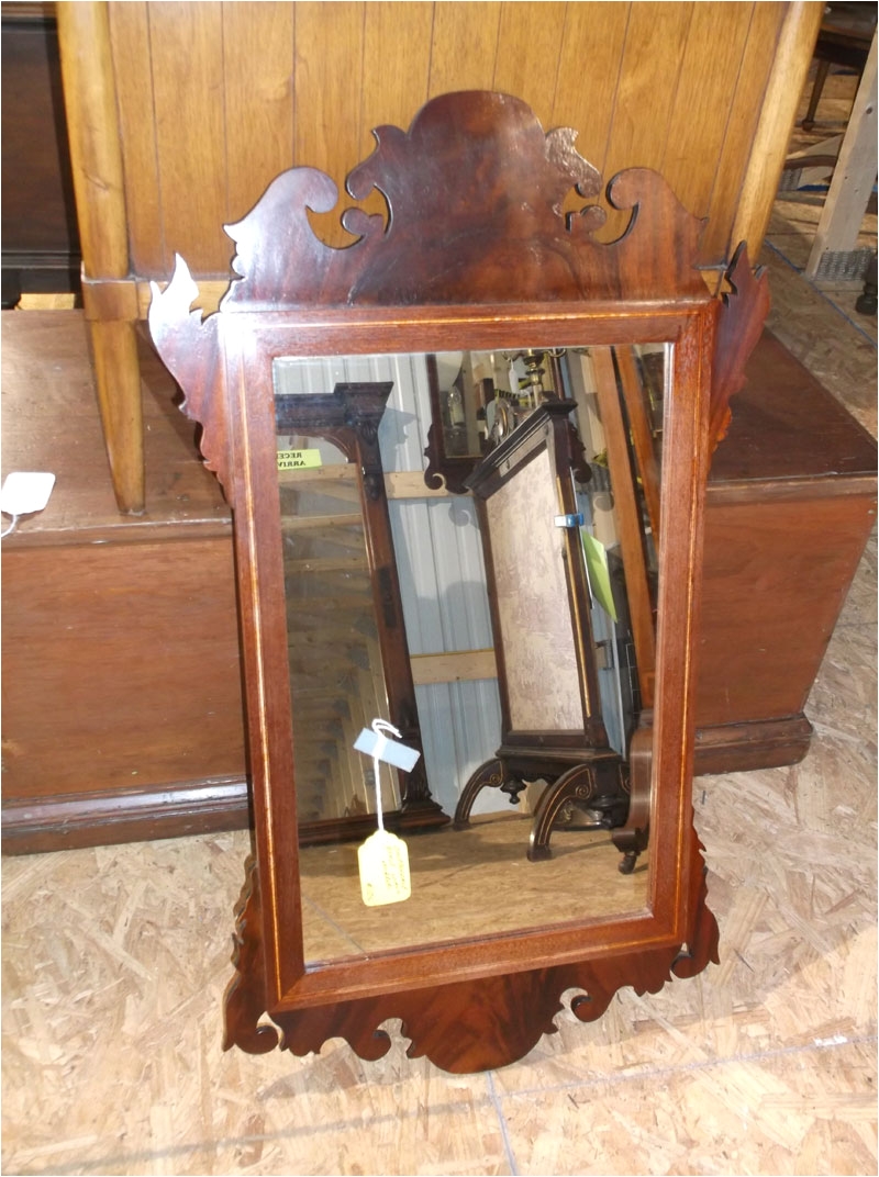 flamed mahogany chippendale styled mirror