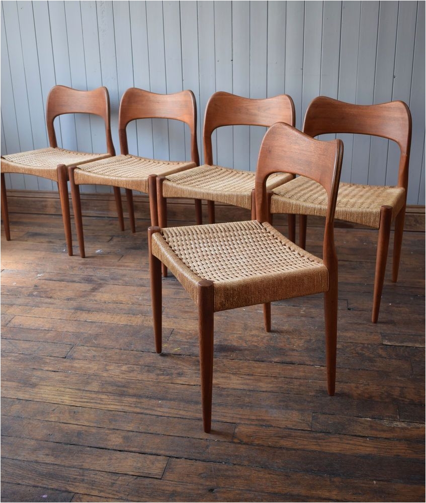 Antique Wooden Captains Chairs Vintage Arne Hovmand Olsen Mk Teak Danish Dining Chairs original