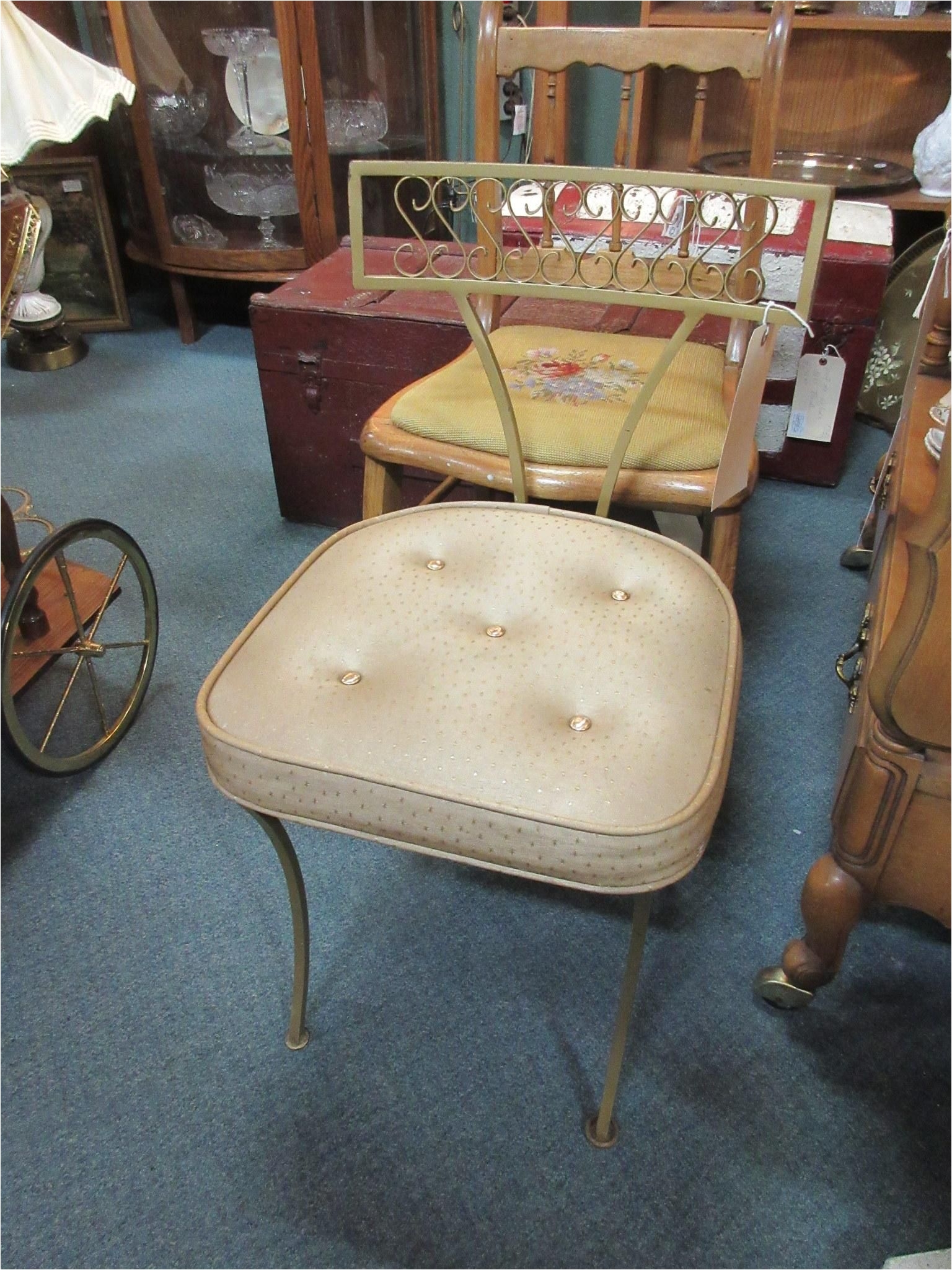 Antique Wooden Captains Chairs Vintage Vanity Chair From Vendor 192 Pricd at 59 00 the Brass