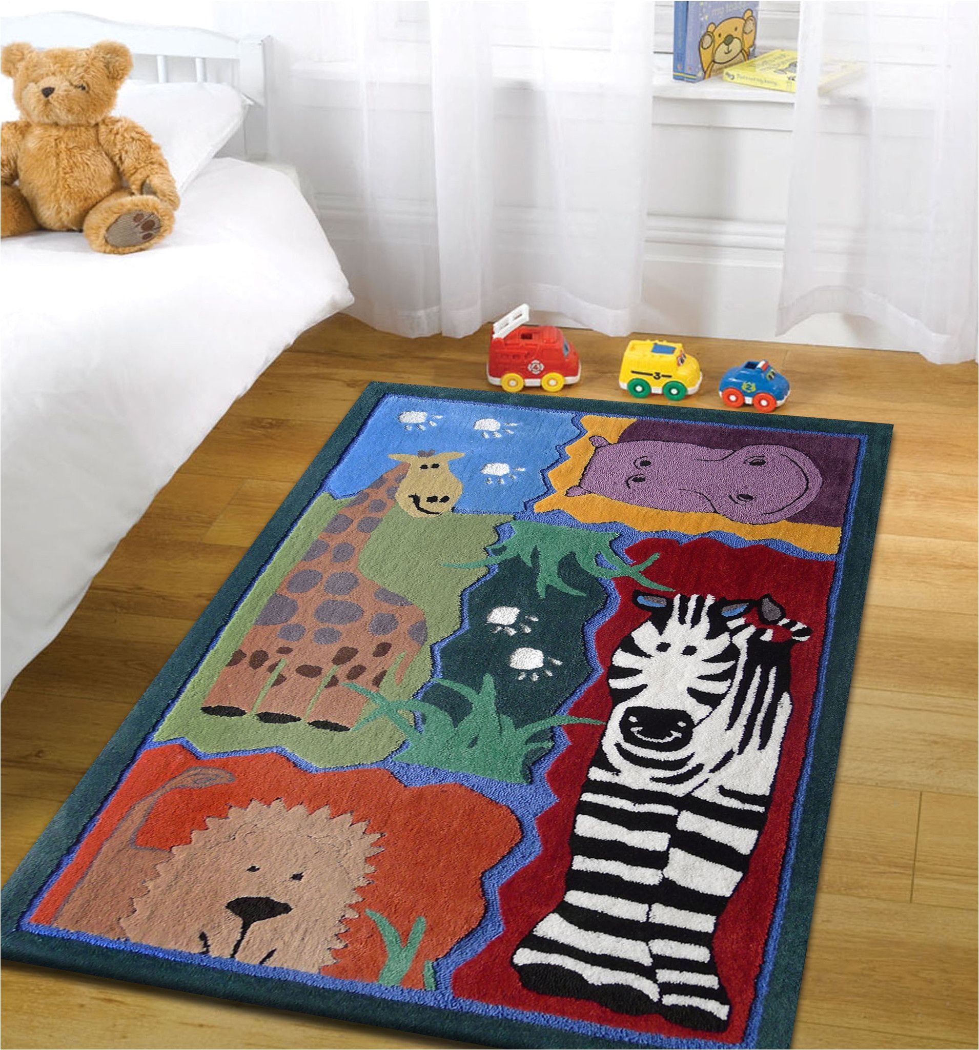 kids 4x6 area rug with animals