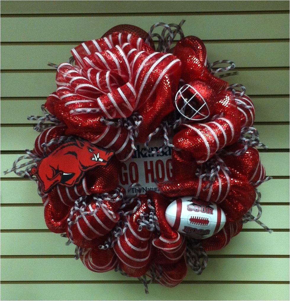 arkansas razorback wreath all supplies can be bought at eyecatching decor